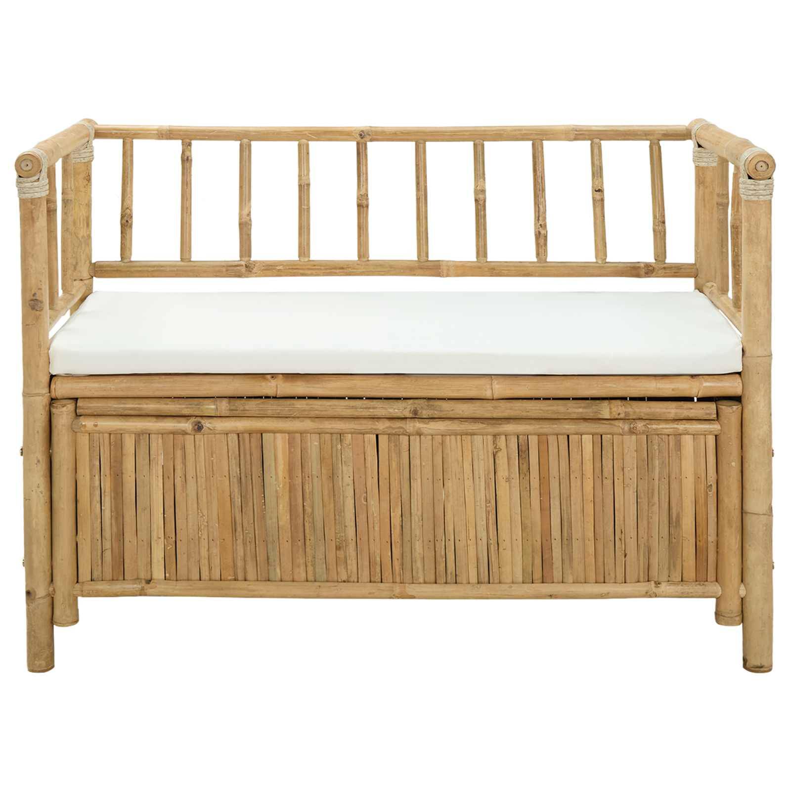 vidaXL Garten-Aufbewahrungsbank Natur 110 x 47 x 80 cm Bambus