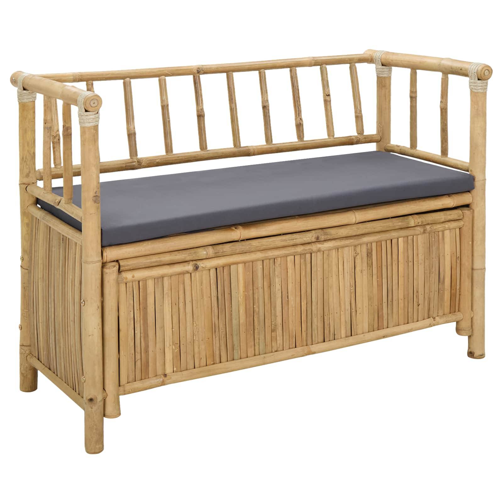 vidaXL Garten-Aufbewahrungsbank Natur 110 x 47 x 80 cm Bambus