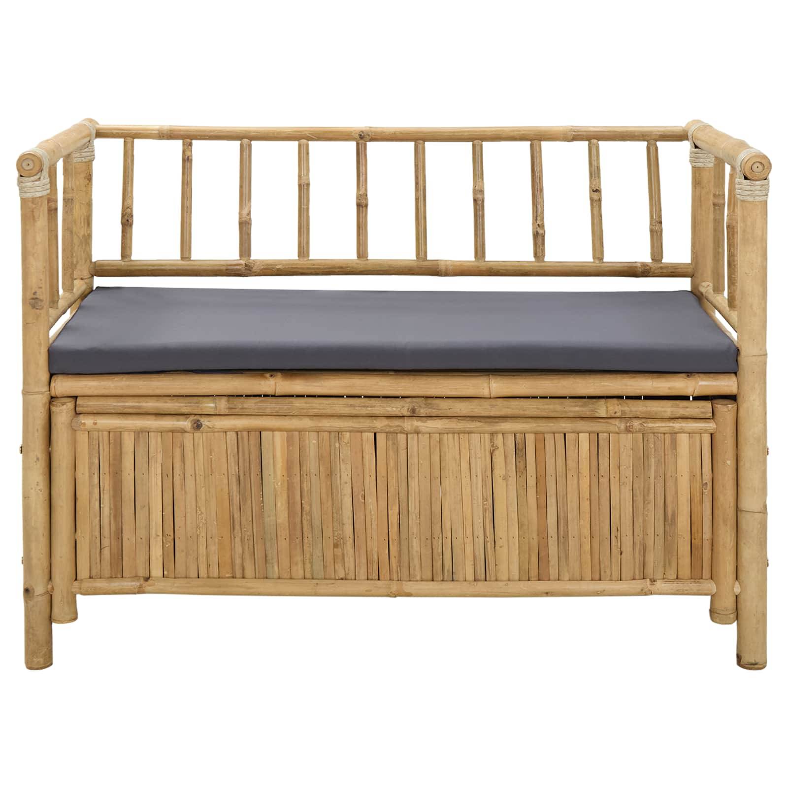 vidaXL Garten-Aufbewahrungsbank Natur 110 x 47 x 80 cm Bambus