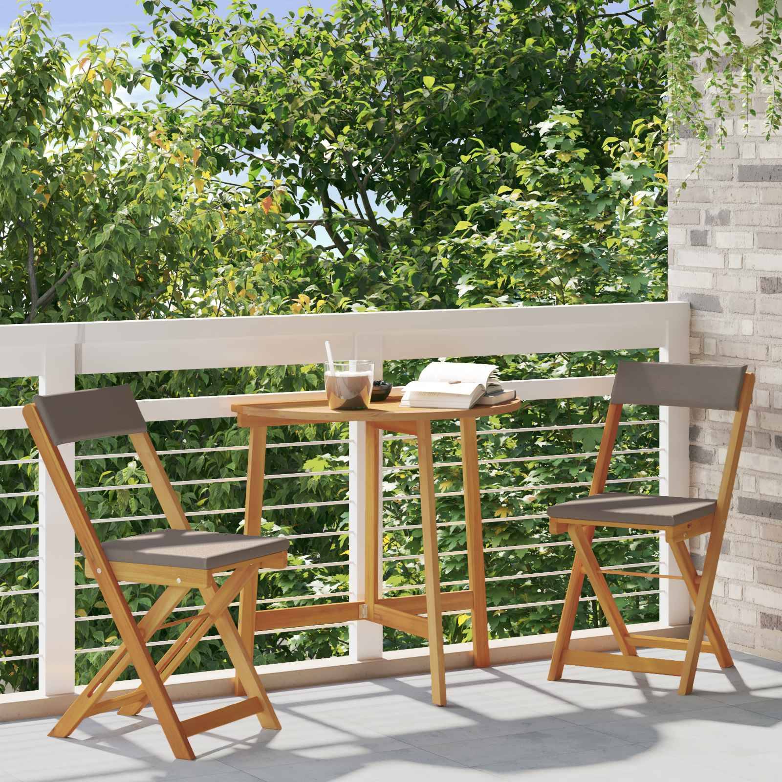 vidaXL Außen Bistro-Stühle mit Kissen 2 pcs Dunkelgrau 40 x 53 x 80 cm