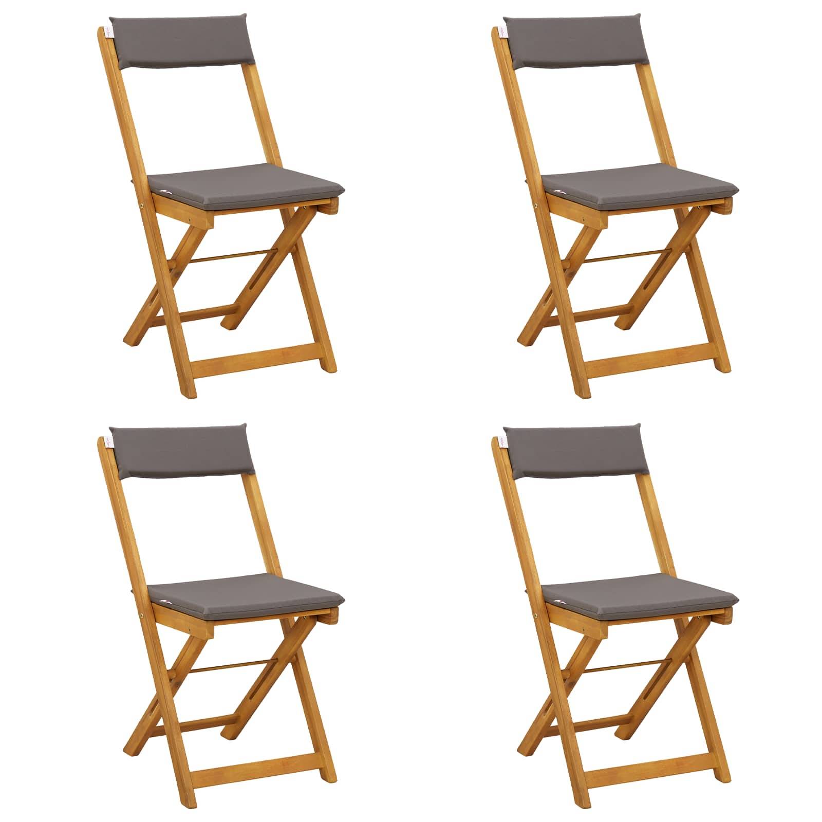 vidaXL Außen Bistro-Stühle 4 pcs Dunkelgrau 40 x 53 x 80 cm