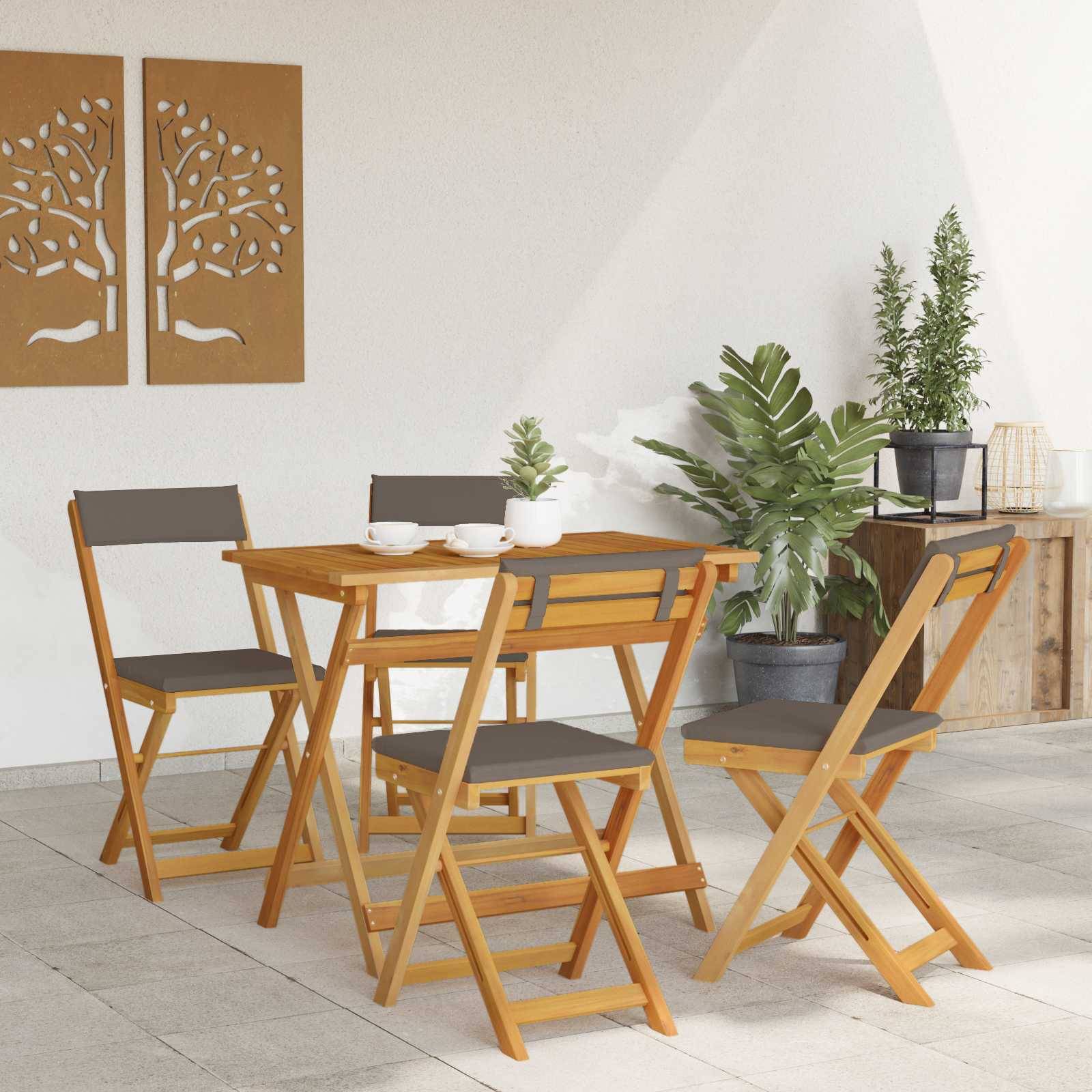vidaXL Außen Bistro-Stühle 4 pcs Dunkelgrau 40 x 53 x 80 cm
