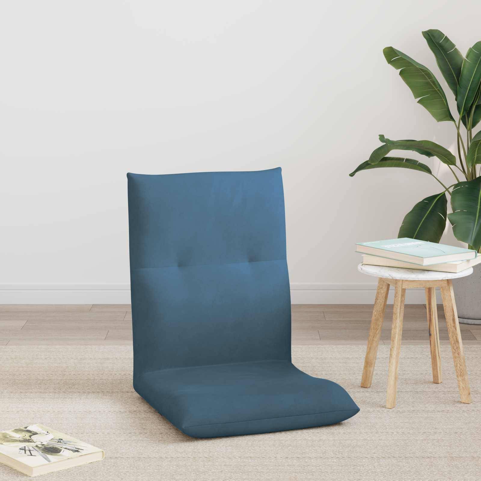 vidaXL Bodenstuhl Blau 46 x 50 x 61 cm Samt