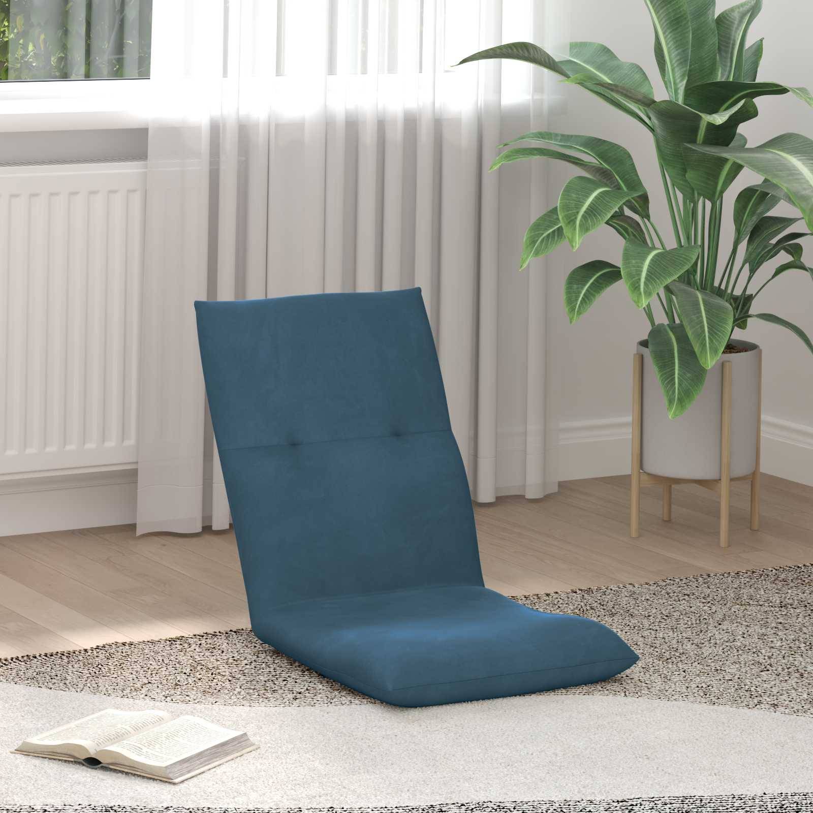 vidaXL Bodenstuhl Blau 46 x 50 x 61 cm Samt