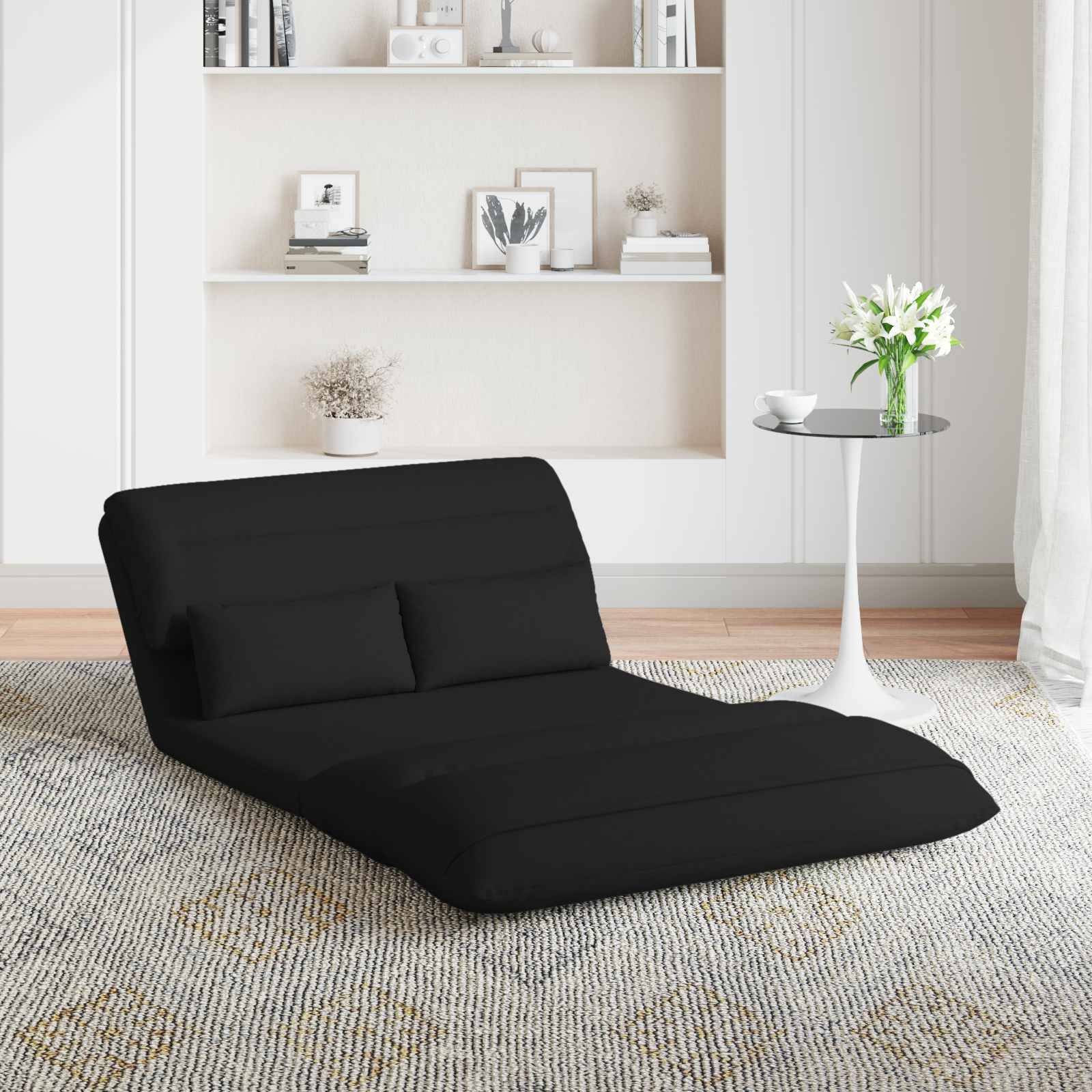vidaXL Bodenstuhl Schwarz 110 x 82 x 55 cm Stoff
