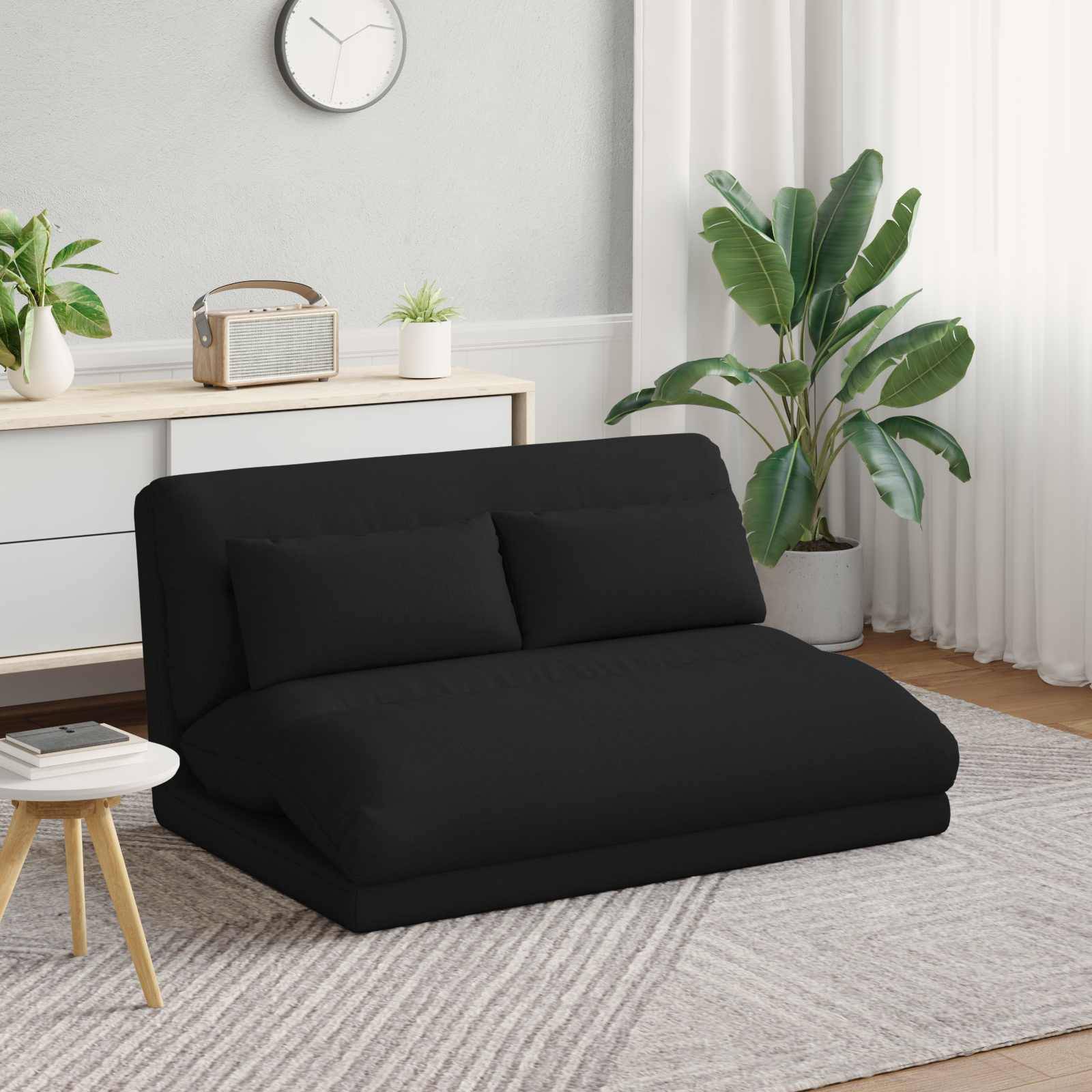 vidaXL Bodenstuhl Schwarz 110 x 82 x 55 cm Stoff