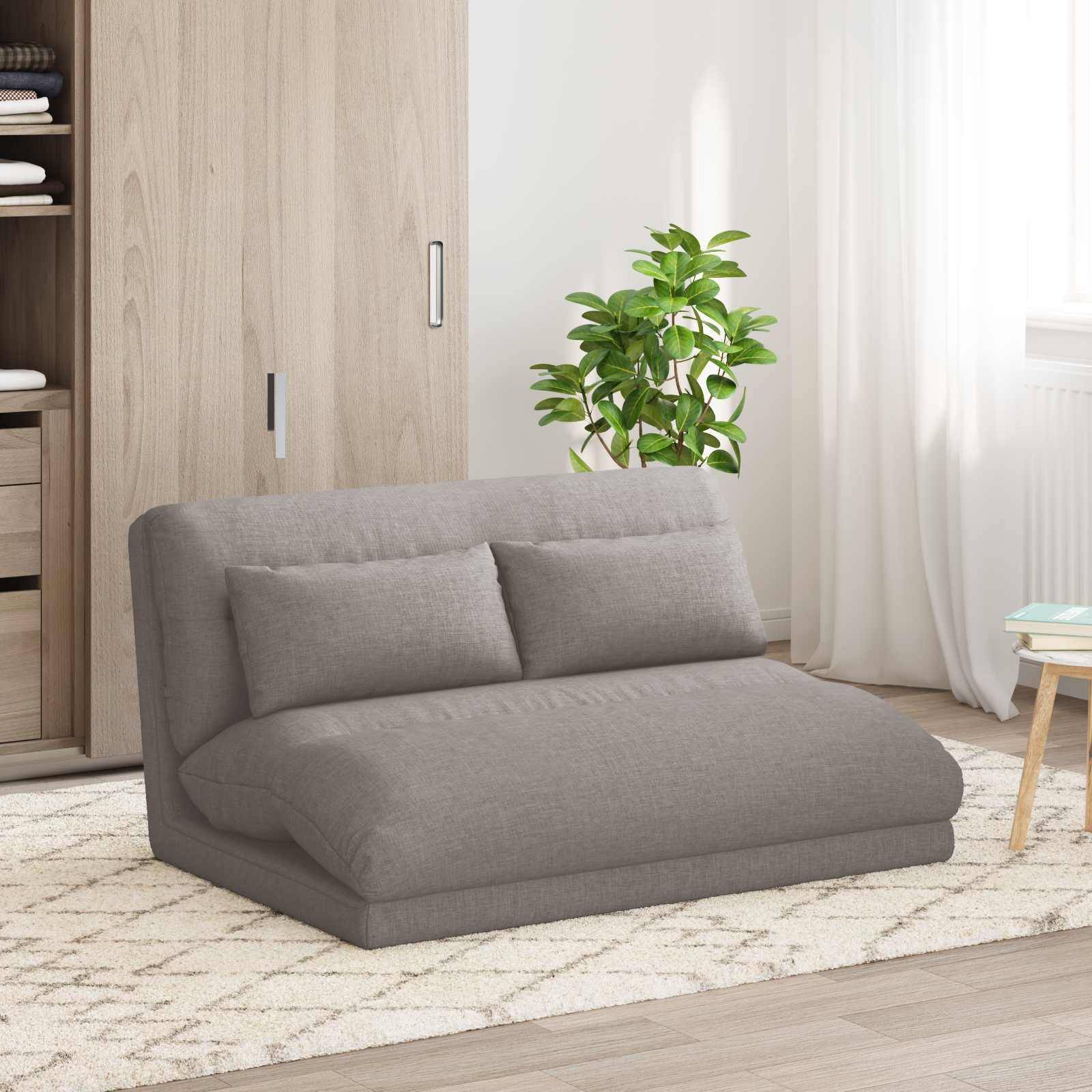 vidaXL Bodenstuhl Taupe 110 x 82 x 55 cm Stoff