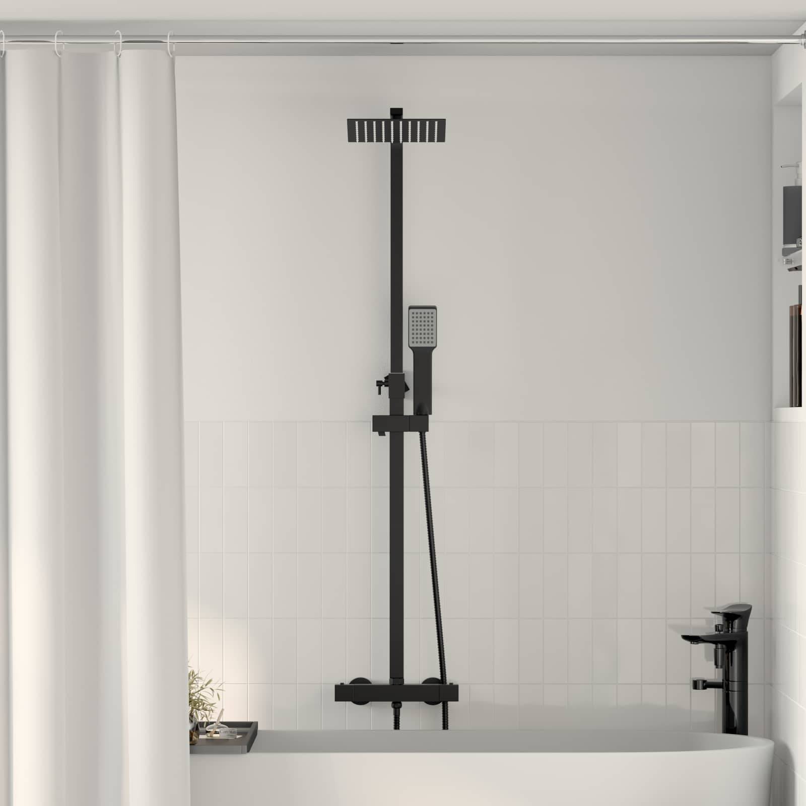 vidaXL Thermostatisches Duschset Messing und Edelstahl