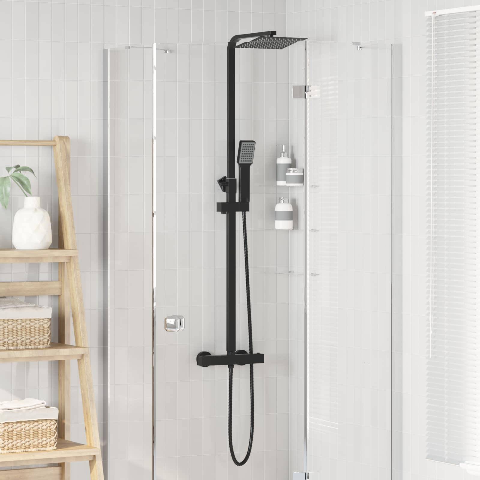 vidaXL Thermostatisches Duschset Messing und Edelstahl