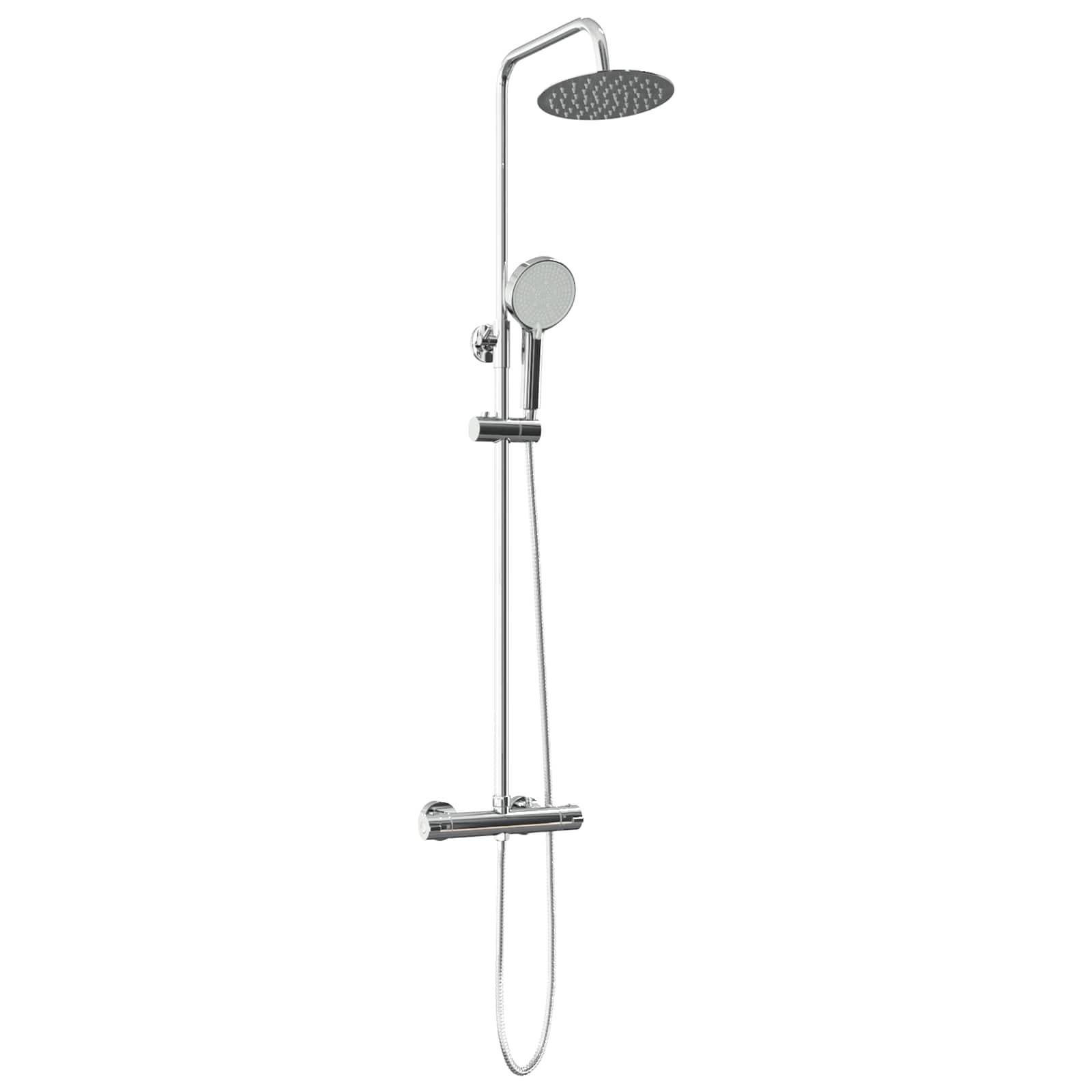 vidaXL Thermostatisches Duschset Chrom 27 x 43,5 x 83 cm