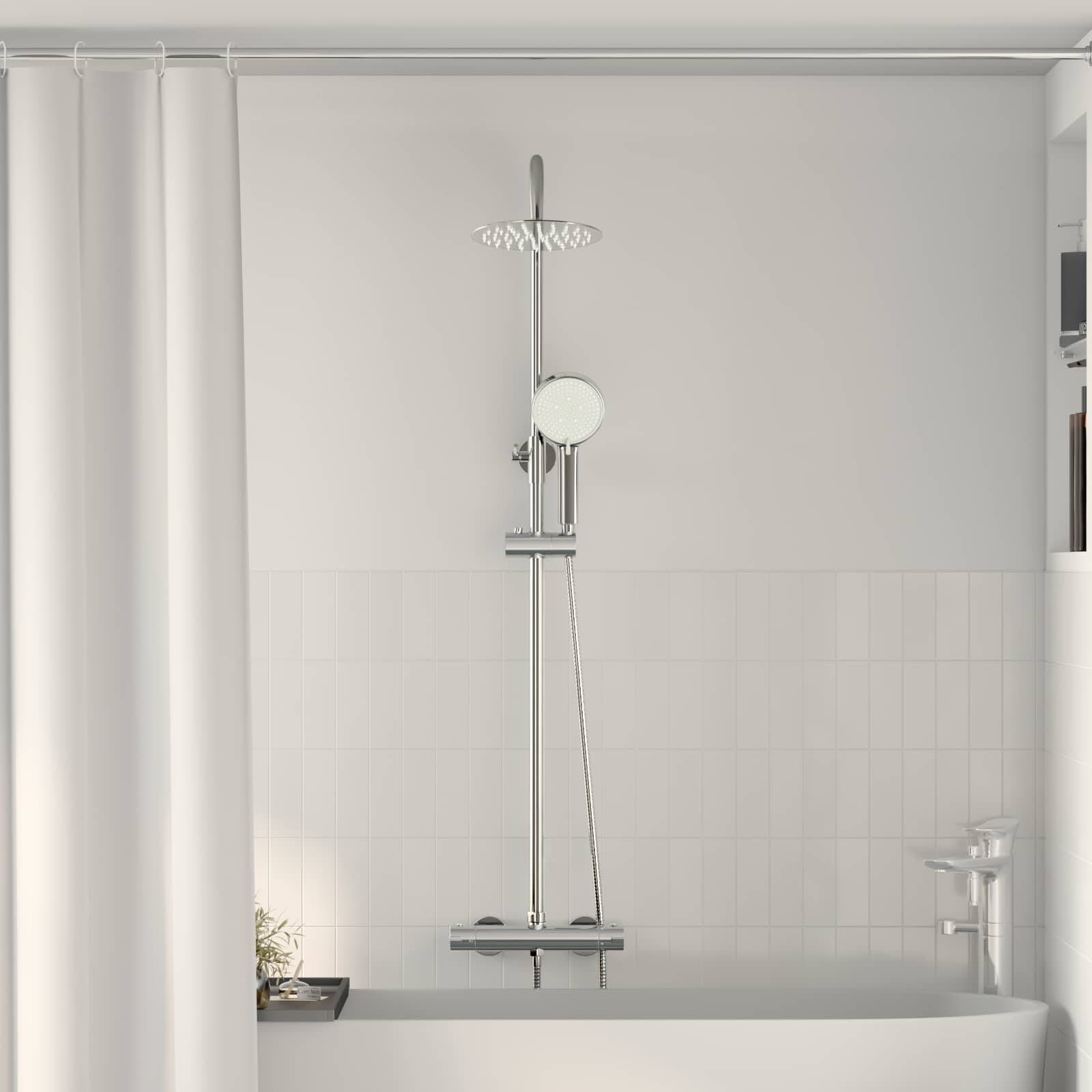 vidaXL Thermostatisches Duschset Chrom 27 x 43,5 x 83 cm