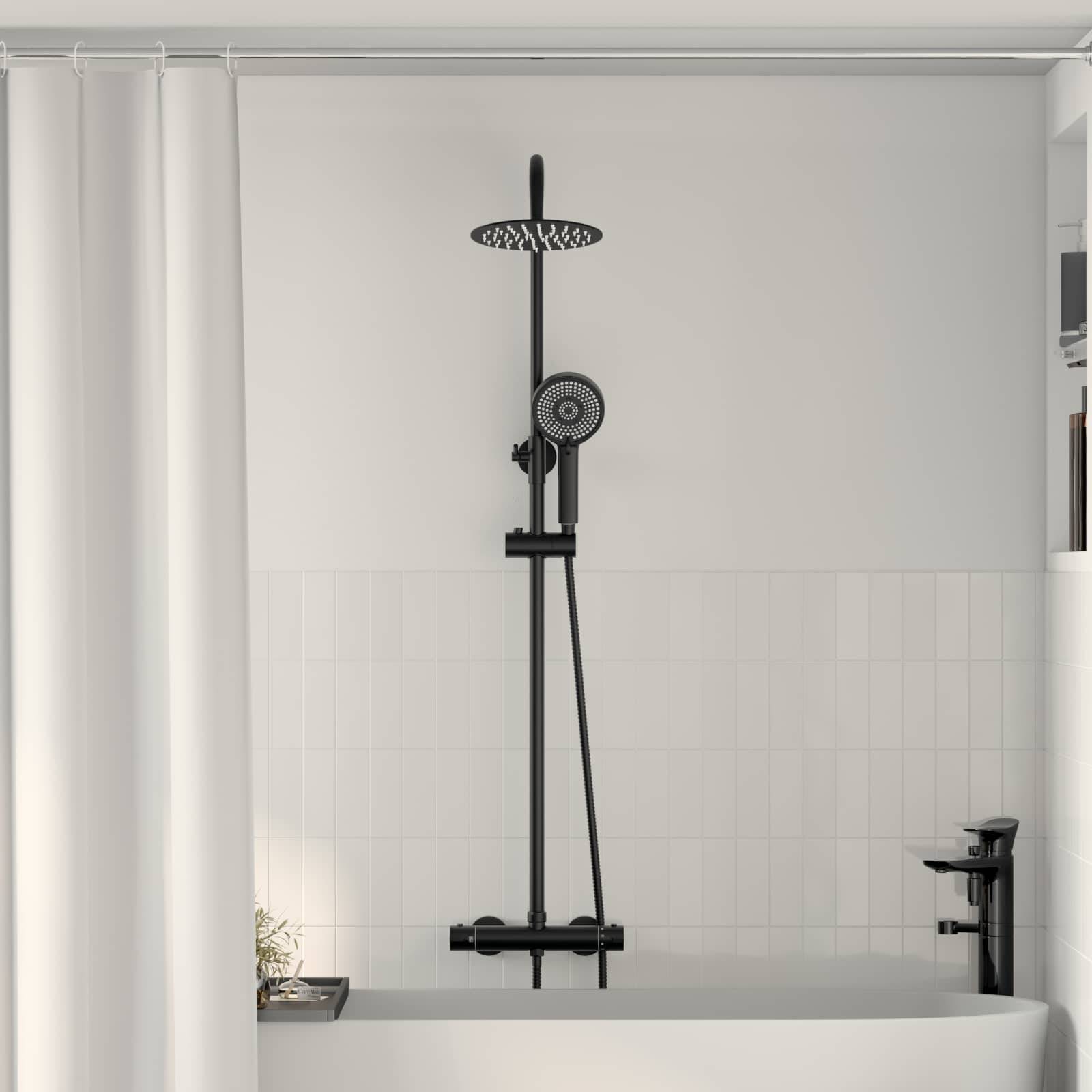 vidaXL Thermostatisches Duschset Messing und Edelstahl