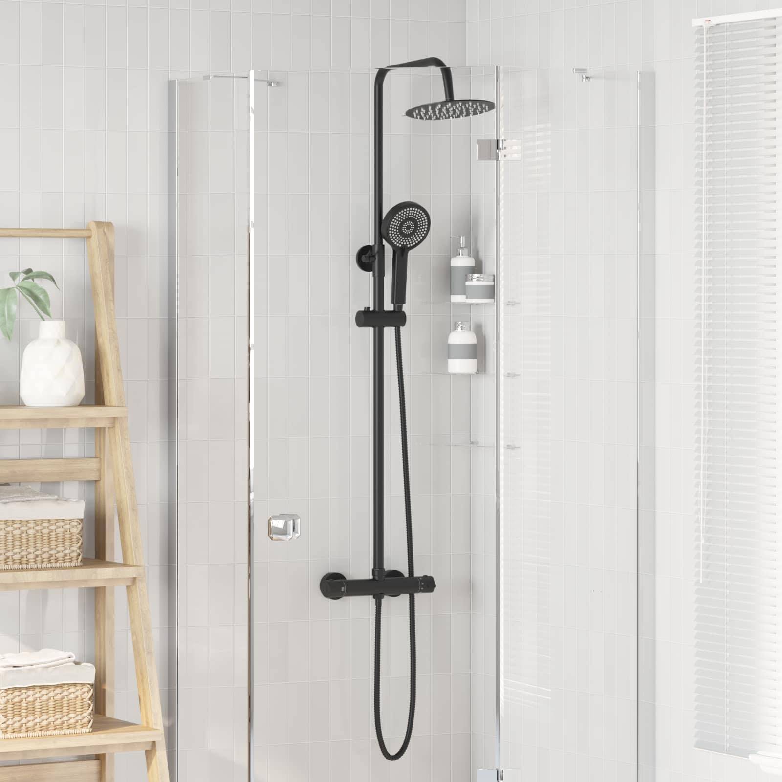vidaXL Thermostatisches Duschset Messing und Edelstahl