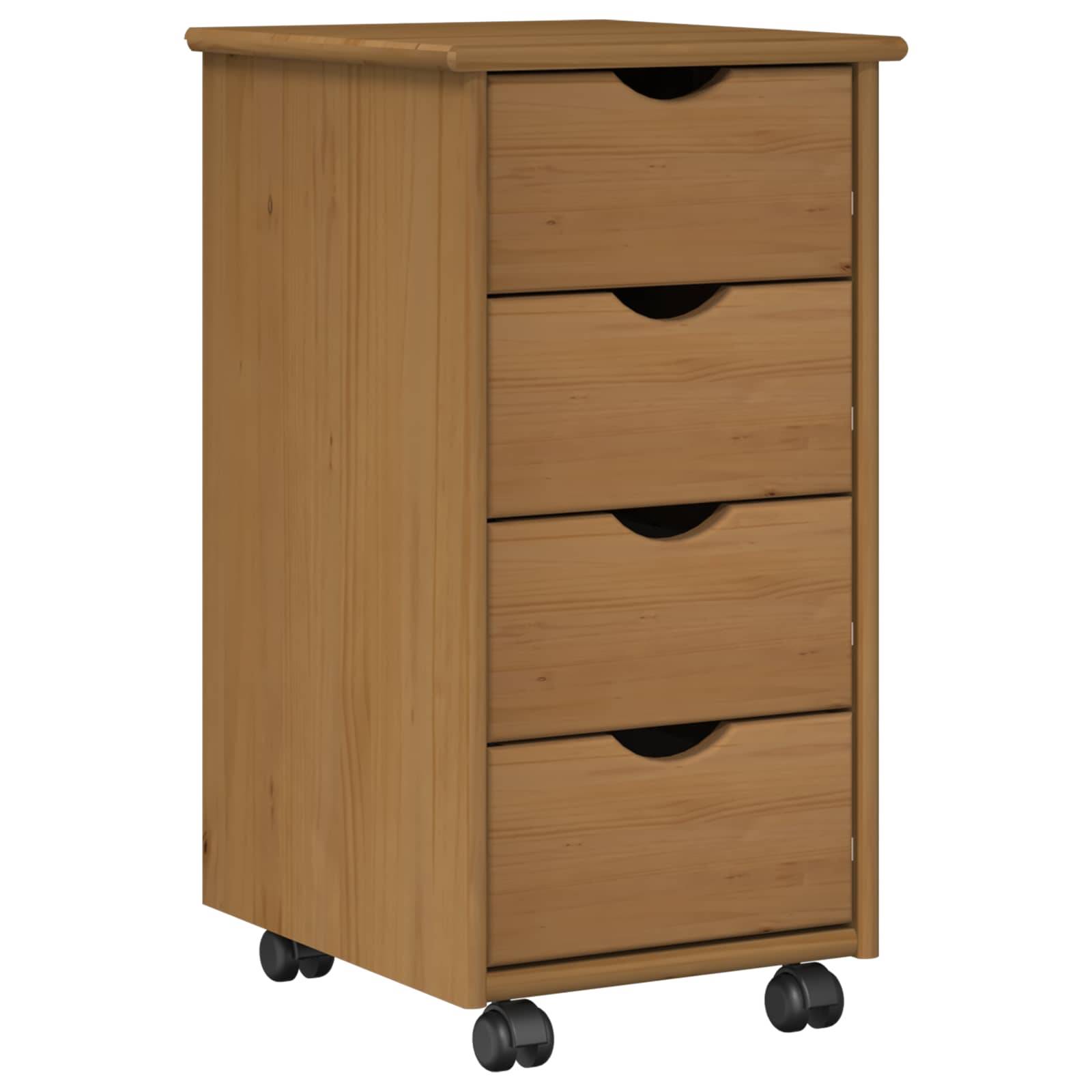 vidaXL Rollschrank Honigbraun 34 x 39 x 65,5 cm Massivholz Kiefer