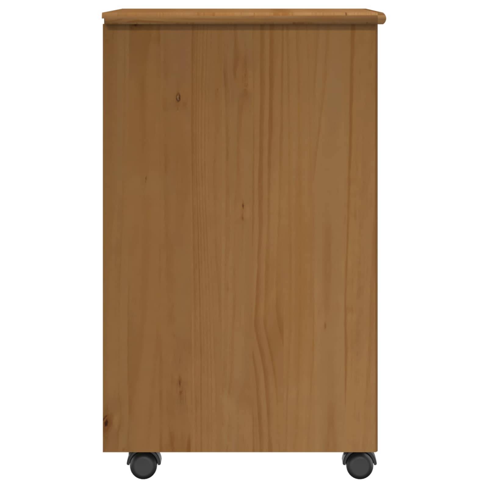 vidaXL Rollschrank Honigbraun 34 x 39 x 65,5 cm Massivholz Kiefer