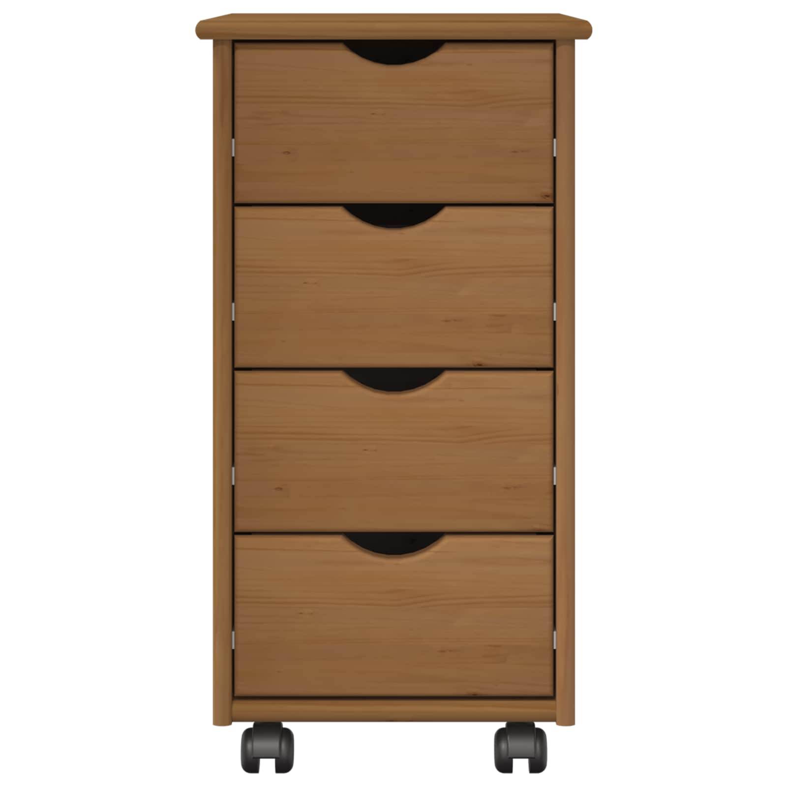 vidaXL Rollschrank Honigbraun 34 x 39 x 65,5 cm Massivholz Kiefer