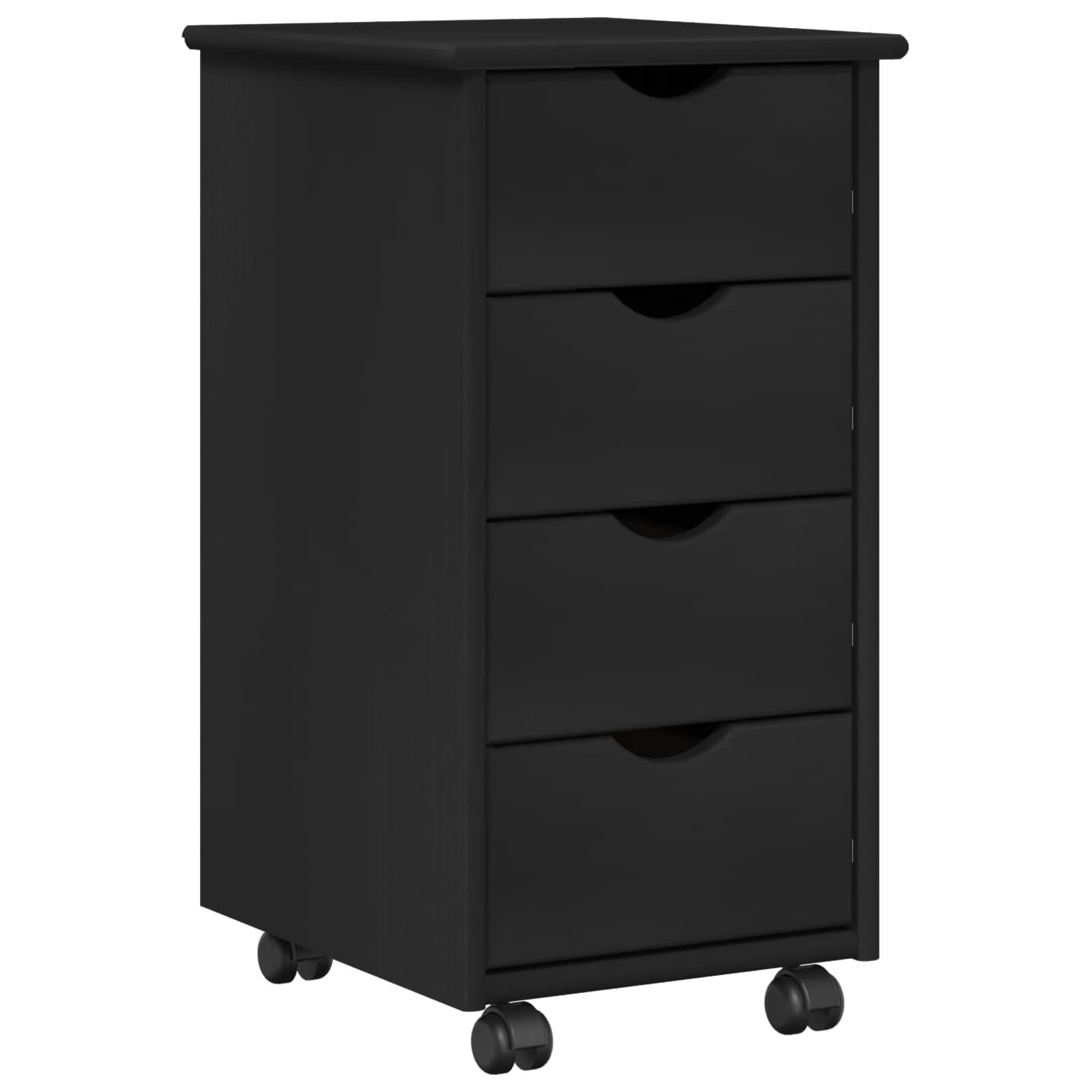 vidaXL Schreibtischschrank-Set 2 stk. Schwarz Massives Kiefernholz