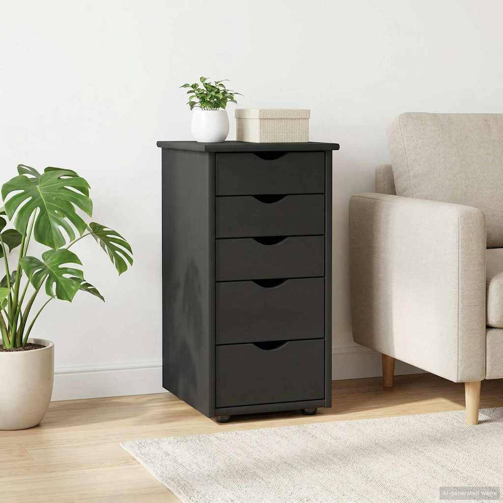 vidaXL Schrank Grau 34 x 39 x 61,5 cm Massivholz Kiefer