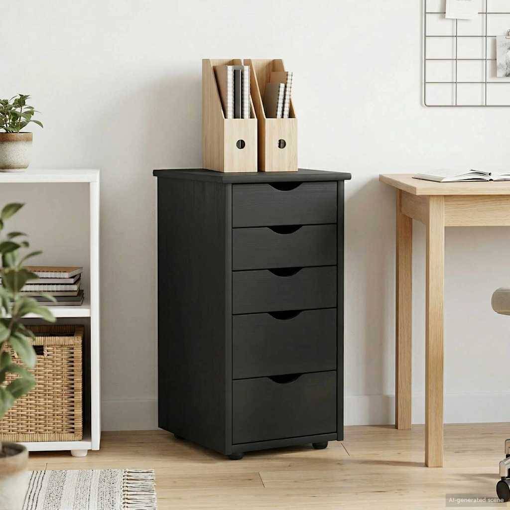 vidaXL Schrank Grau 34 x 39 x 61,5 cm Massivholz Kiefer