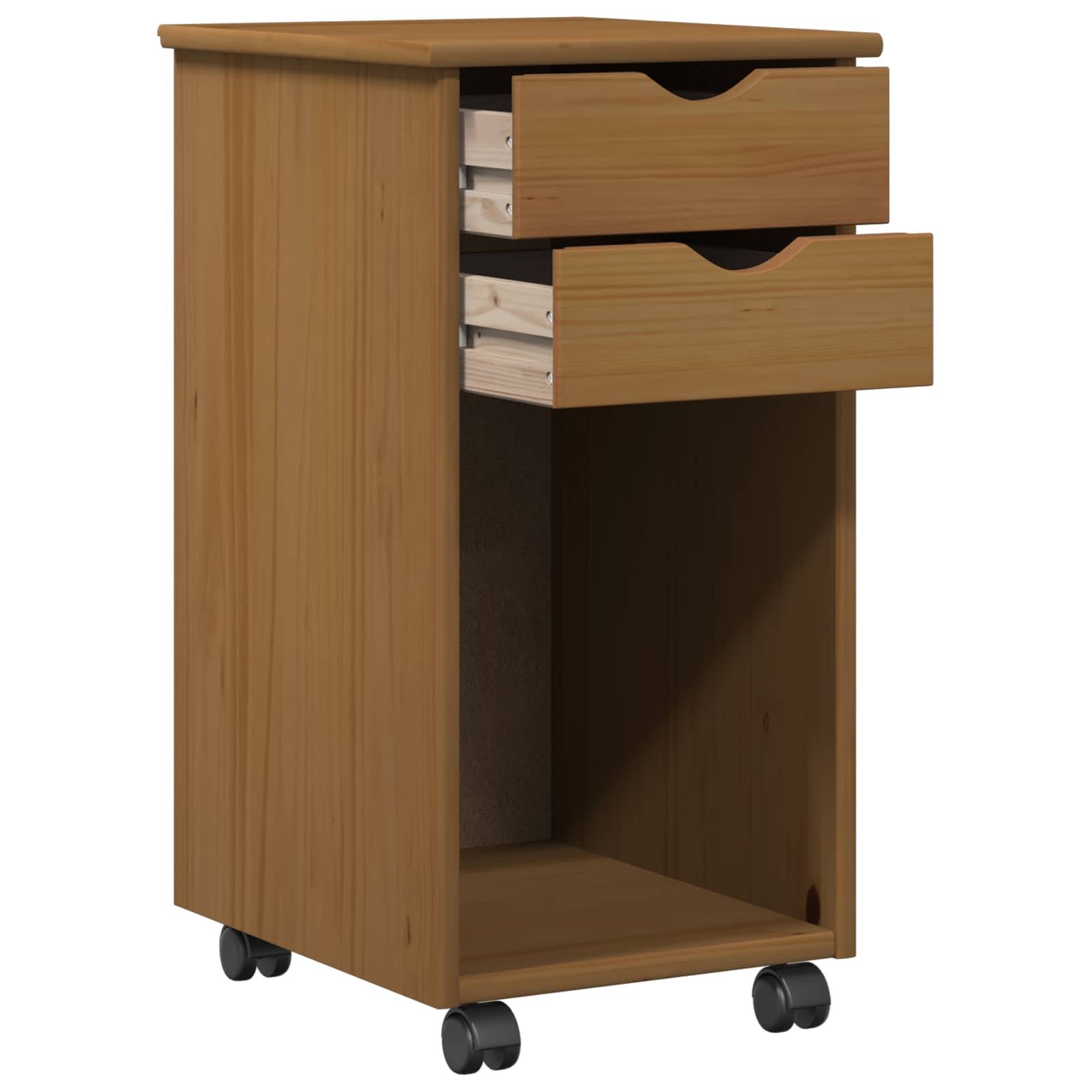 vidaXL Schreibtischschrank-Set 2 stk. Honigbraun Massives Kiefernholz