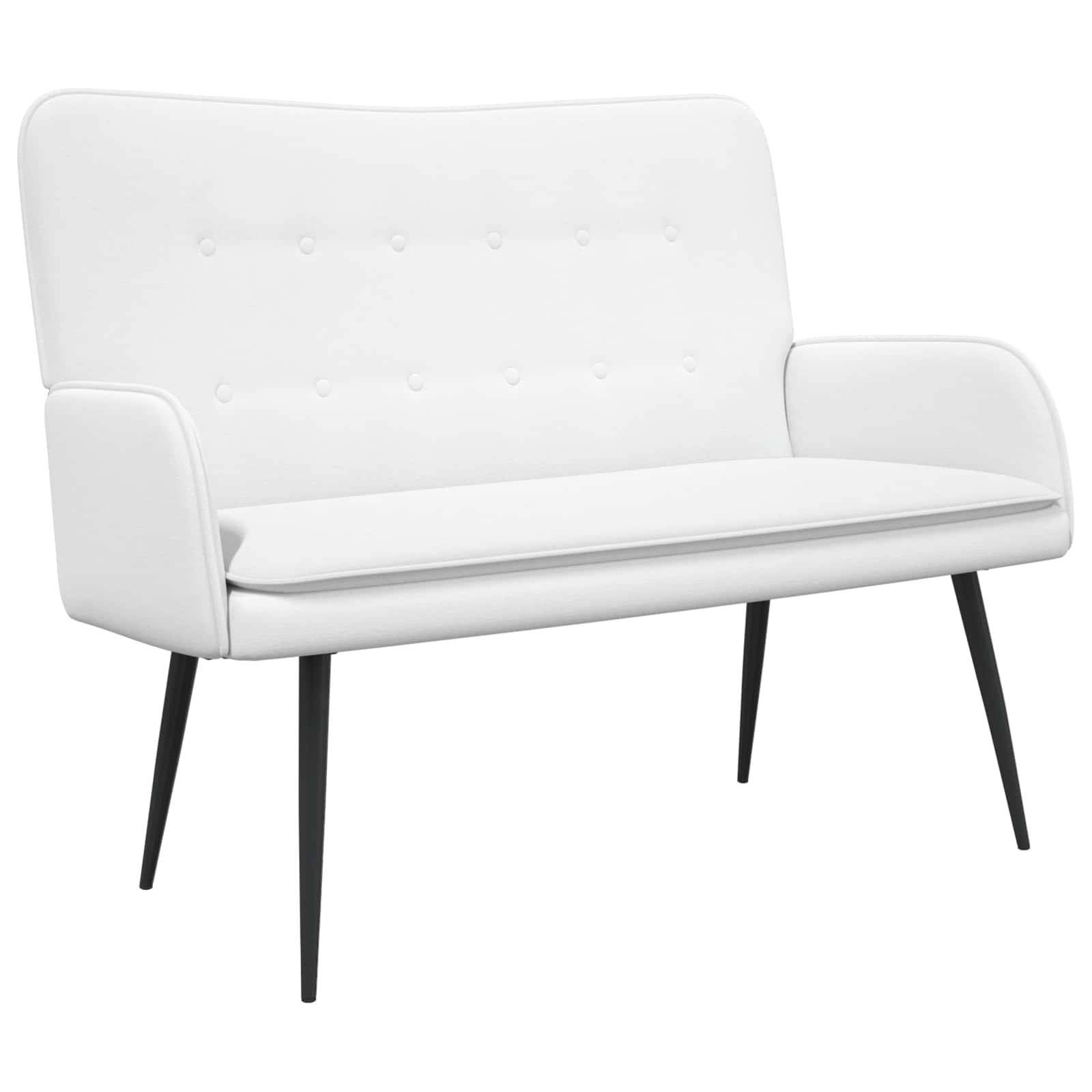 vidaXL 2-Sitzer Sofa Weiß 115 x 61 x 87 cm Stoff
