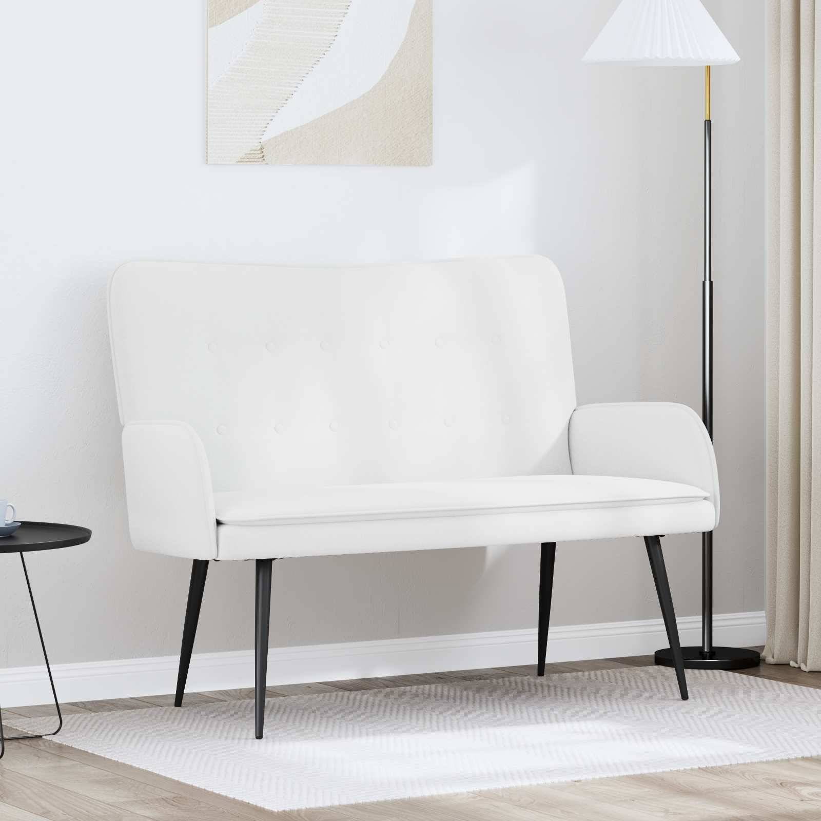 vidaXL 2-Sitzer Sofa Weiß 115 x 61 x 87 cm Stoff