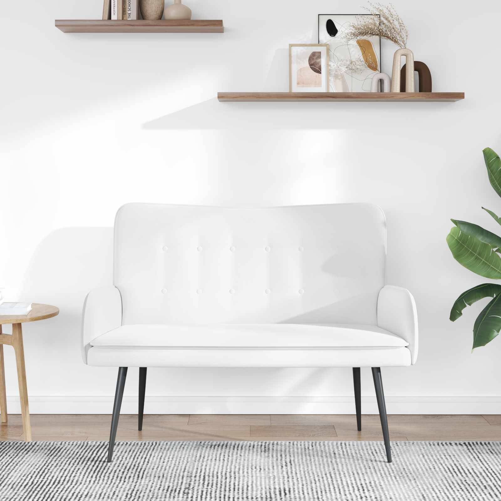 vidaXL 2-Sitzer Sofa Weiß 115 x 61 x 87 cm Stoff