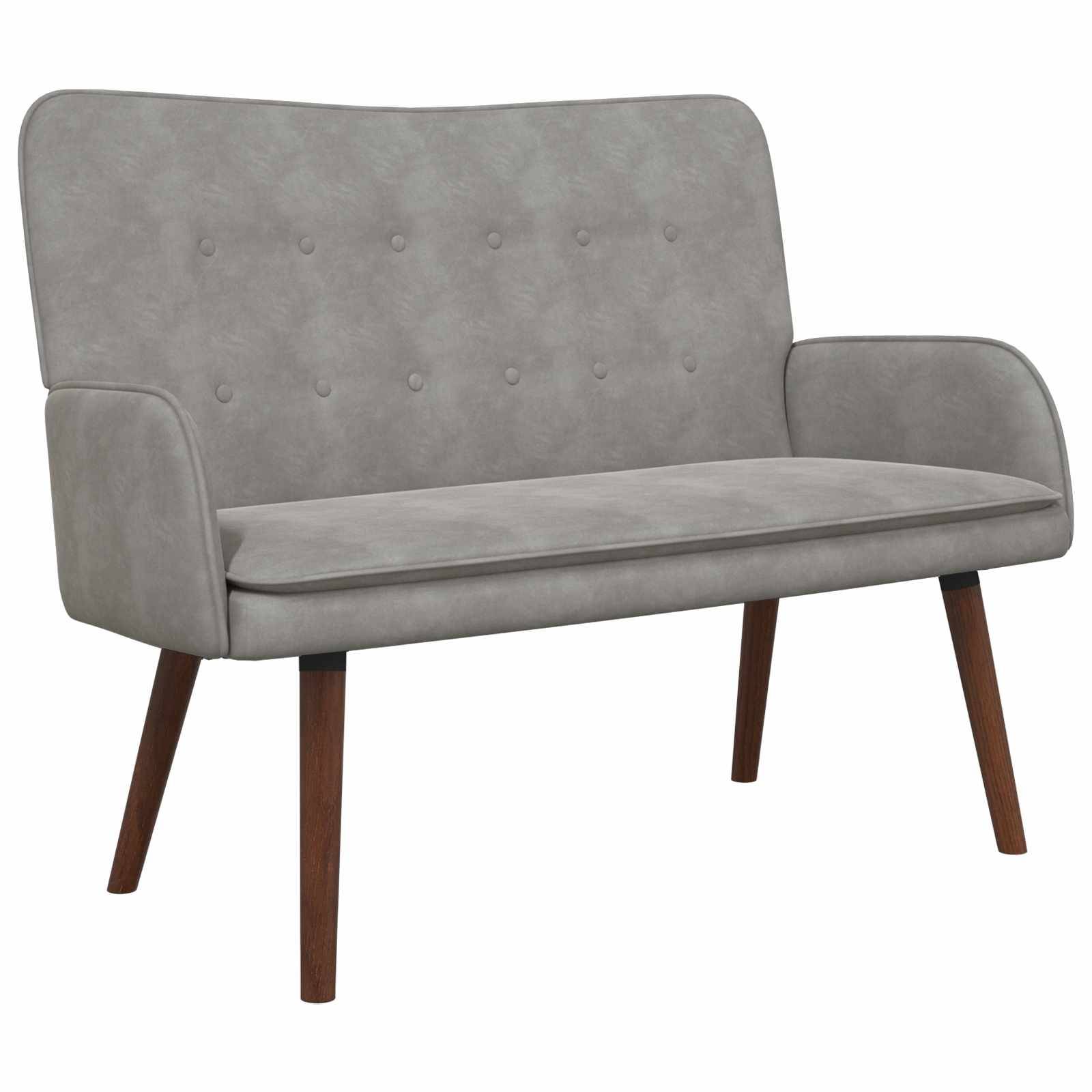 vidaXL Zweisitzer Sofa Hellgrau 115 x 61 x 87 cm Samt