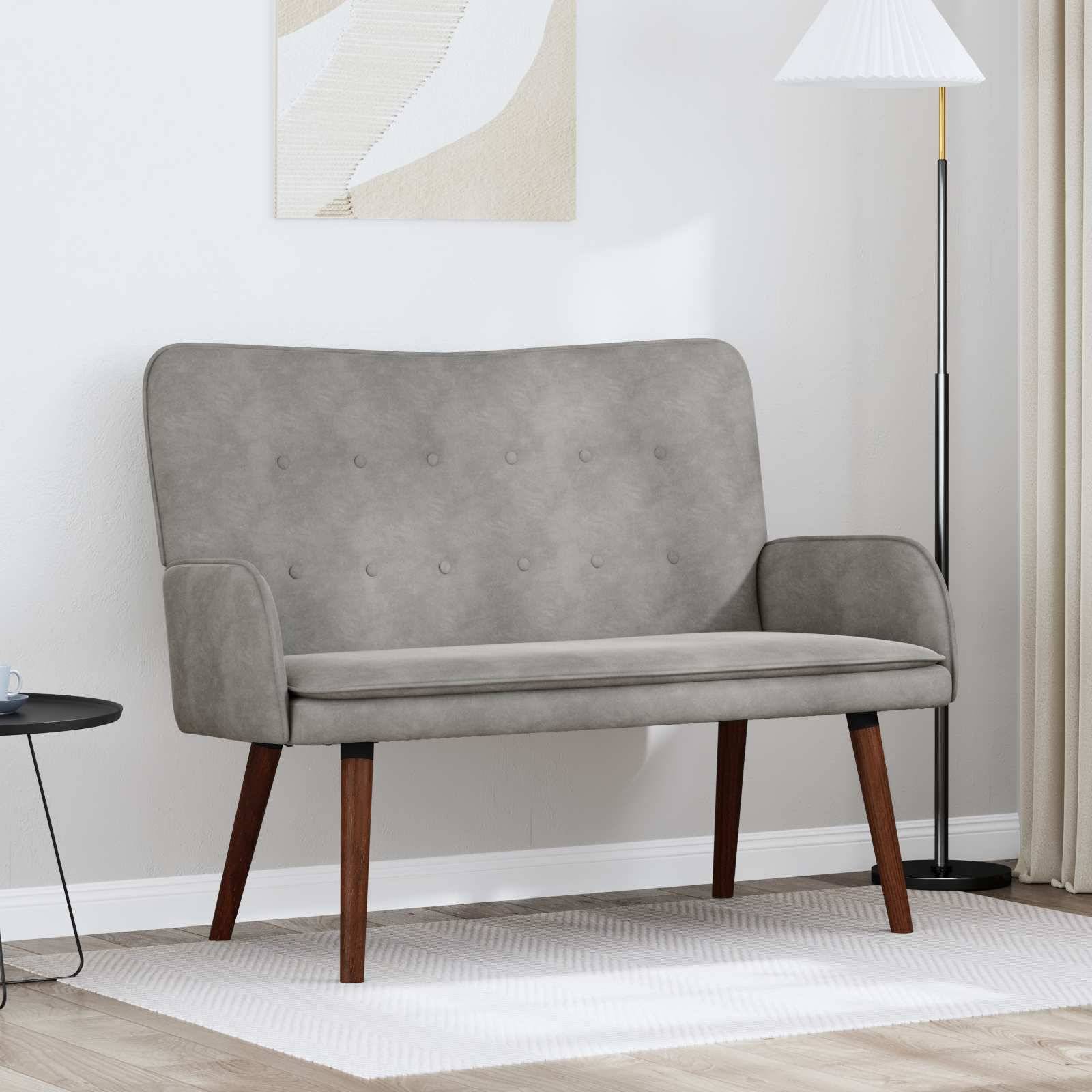 vidaXL Zweisitzer Sofa Hellgrau 115 x 61 x 87 cm Samt