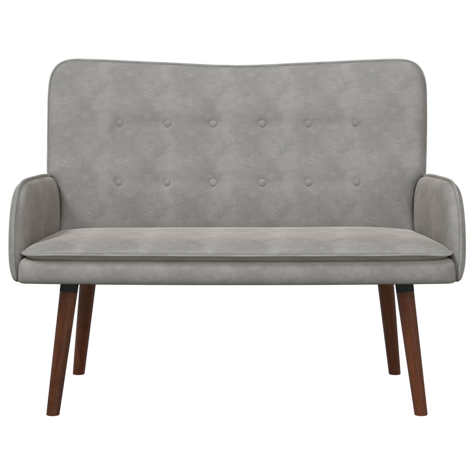 vidaXL Zweisitzer Sofa Hellgrau 115 x 61 x 87 cm Samt