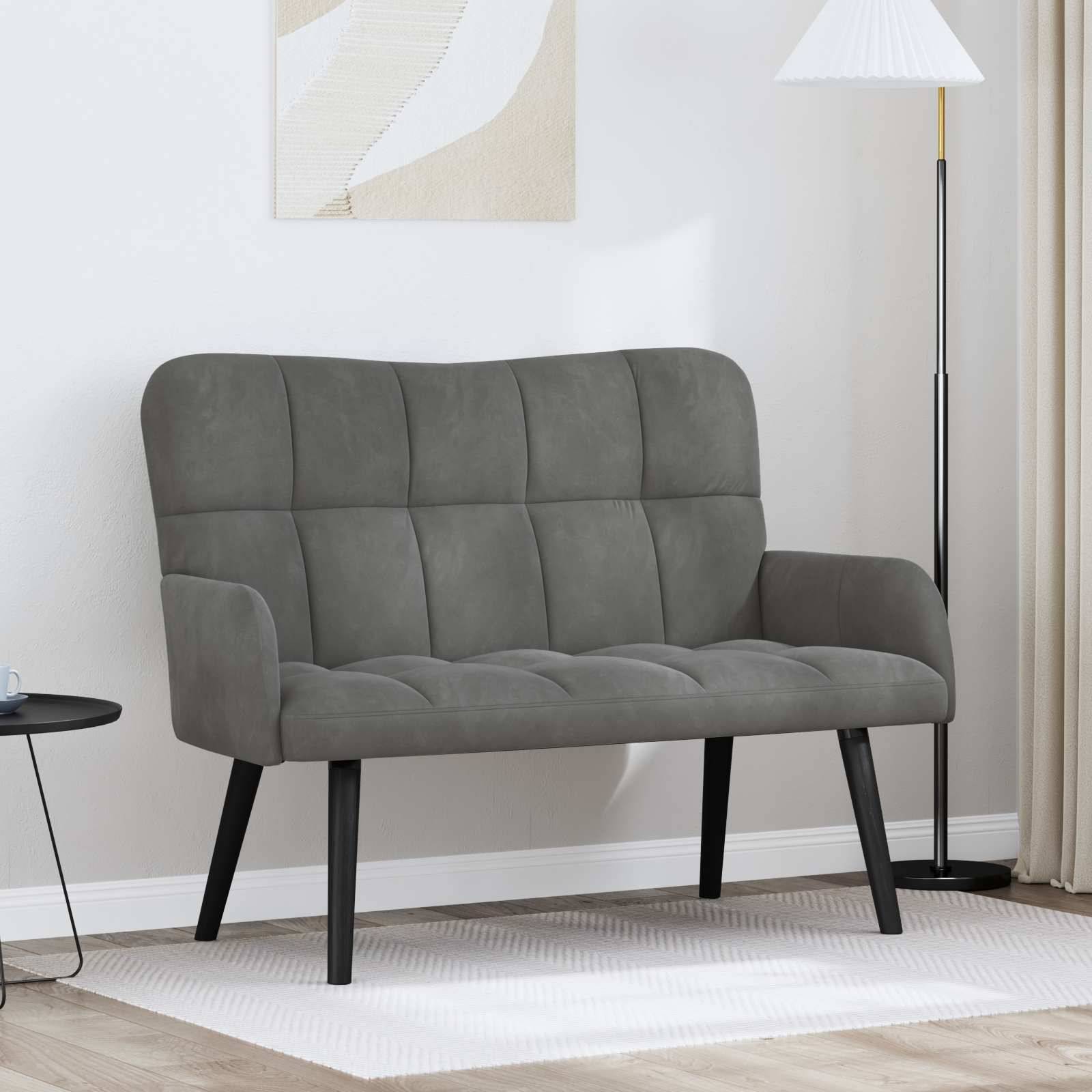vidaXL Zweisitzer Sofa Dunkelgrau 115 x 61 x 87 cm Samt
