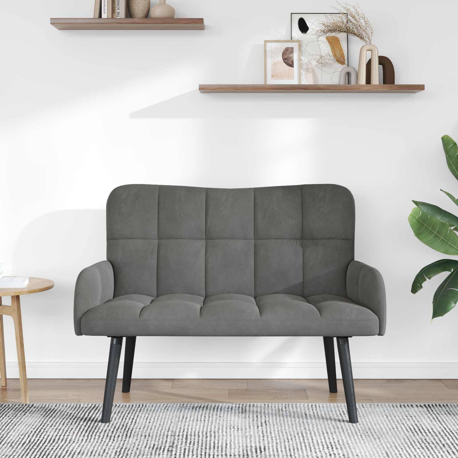 vidaXL Zweisitzer Sofa Dunkelgrau 115 x 61 x 87 cm Samt