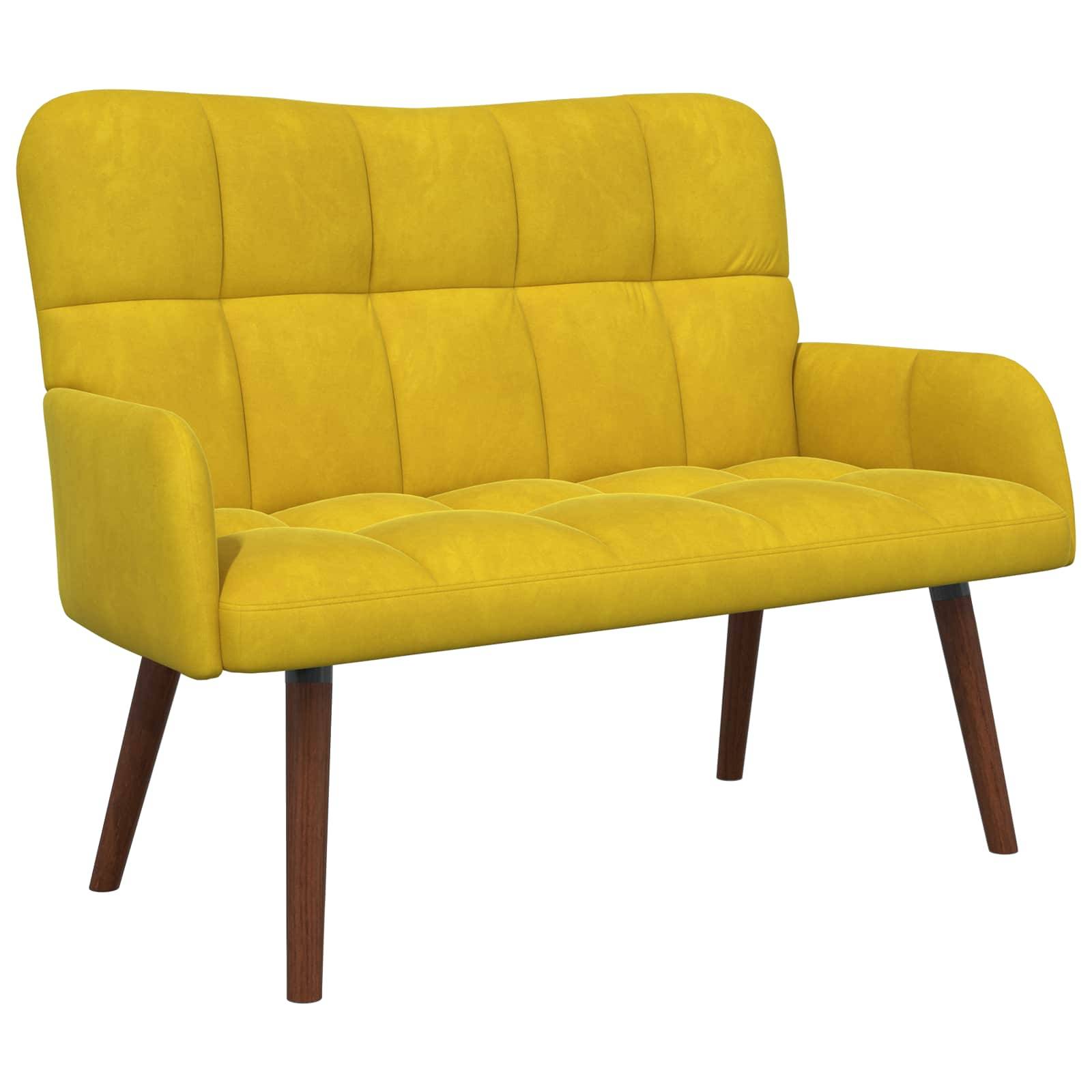 vidaXL Zweisitzer Sofa Gelb 115 x 61 x 87 cm Samt