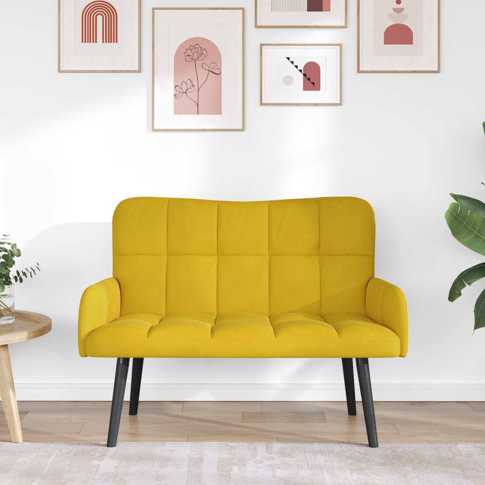 vidaXL Zweisitzer Sofa Gelb 115 x 61 x 87 cm Samt