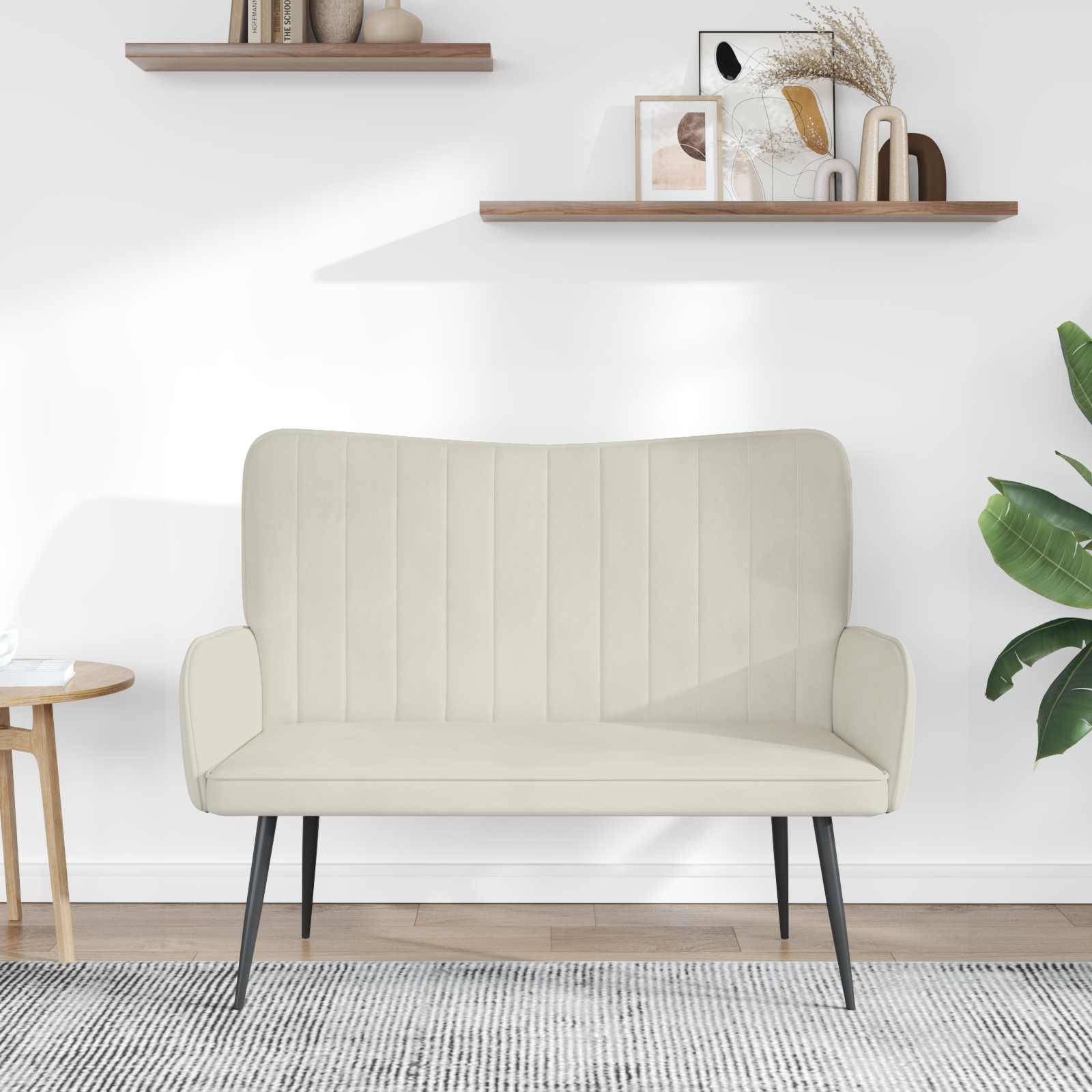 vidaXL Zweisitzer Sofa Creme 115 x 61 x 87 cm Samt