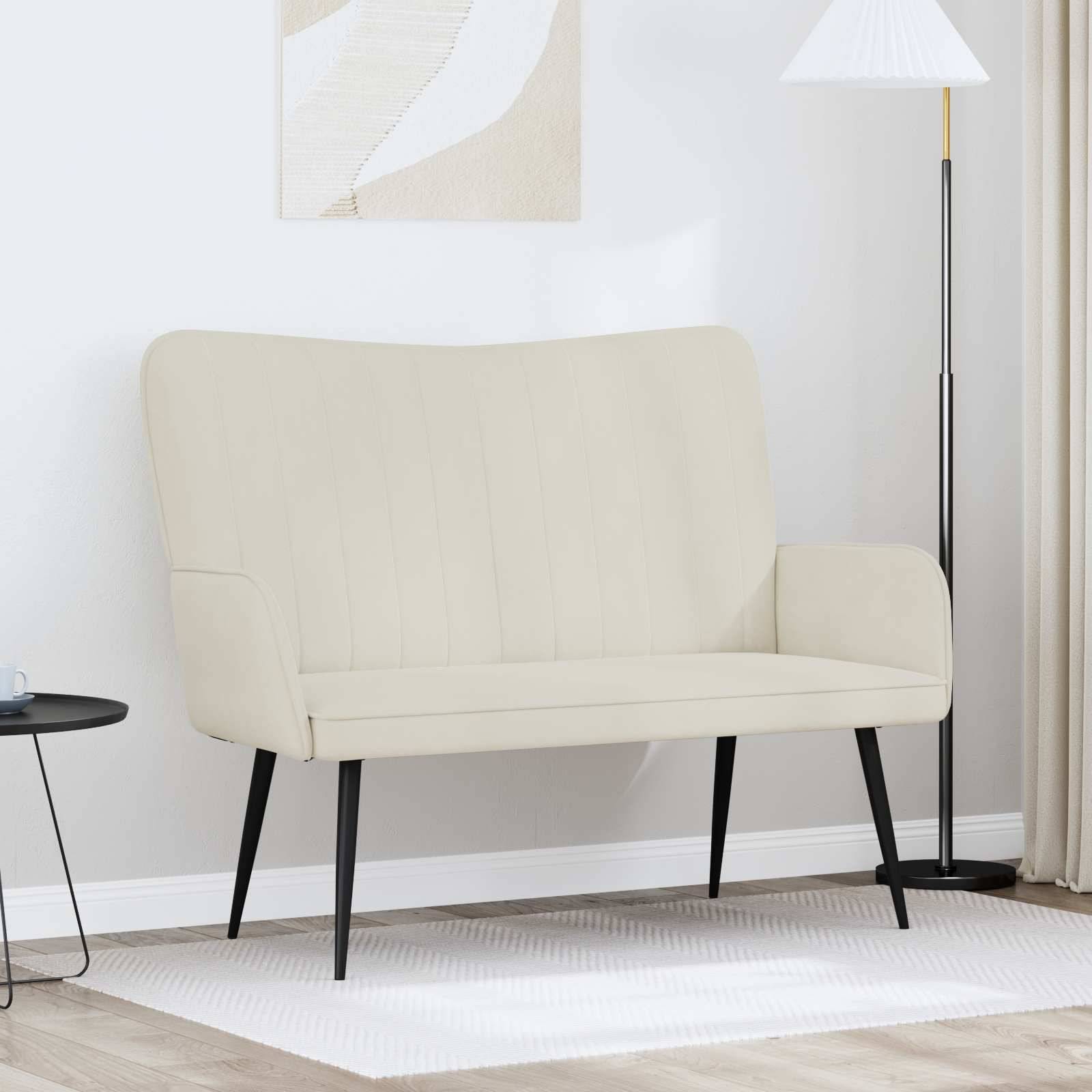 vidaXL Zweisitzer Sofa Creme 115 x 61 x 87 cm Samt