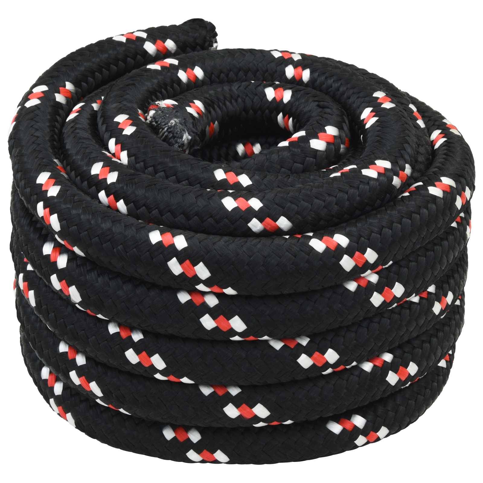 vidaXL Bootsseil 6 mm 5 m Schwarz und Rot
