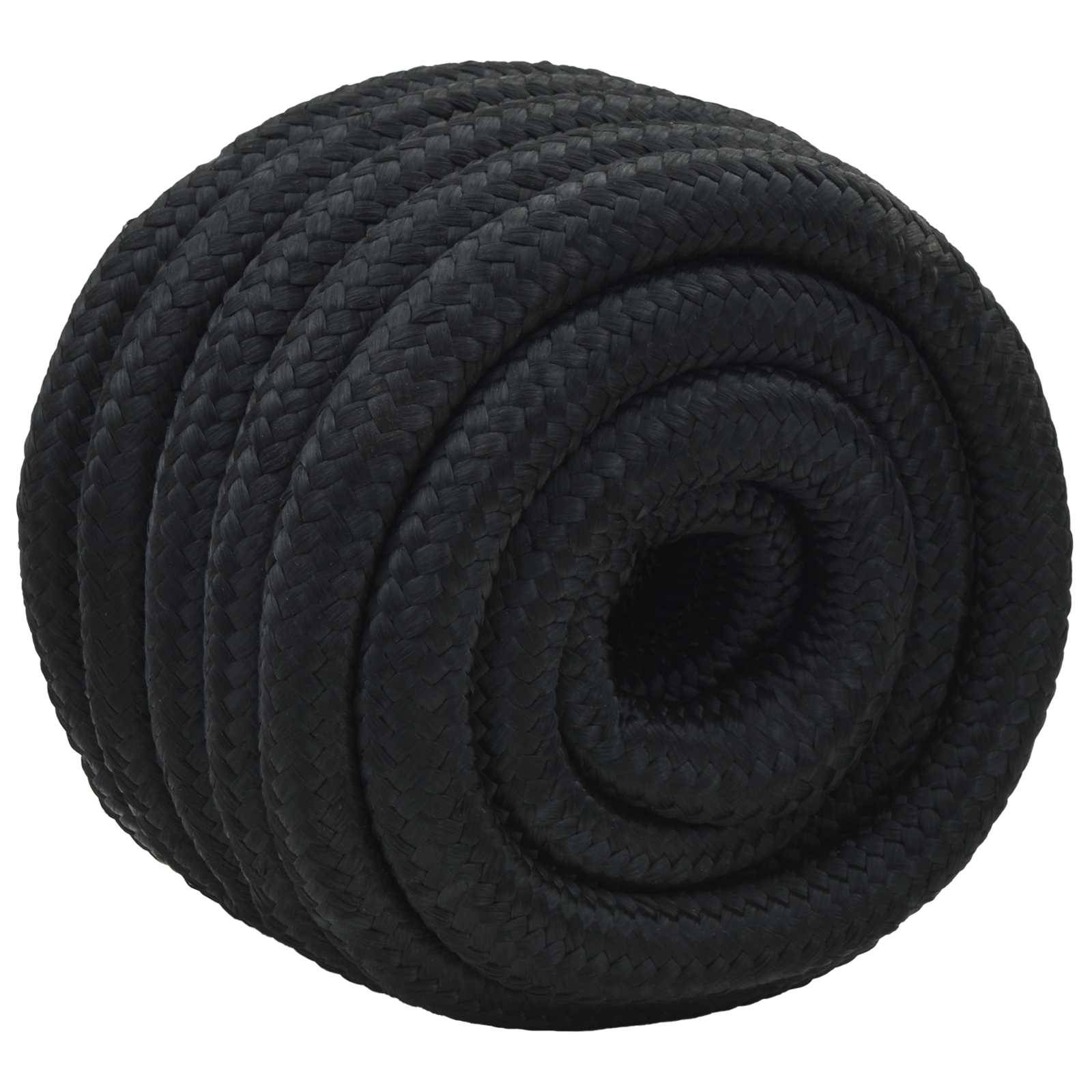 vidaXL Bootsseil 6 mm 5 m Schwarz