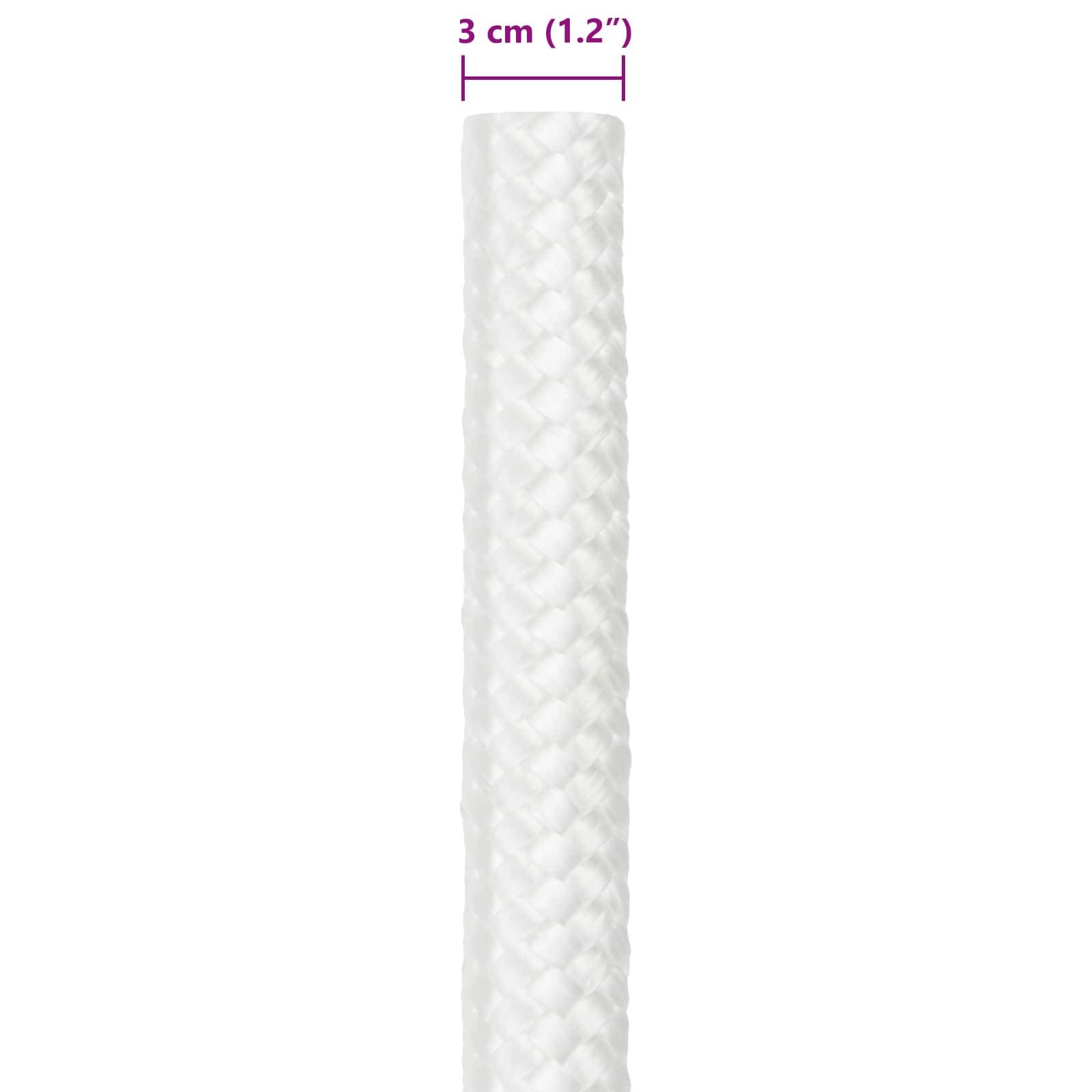 vidaXL Bootsseil 25 m 3 Volles Weiß PP