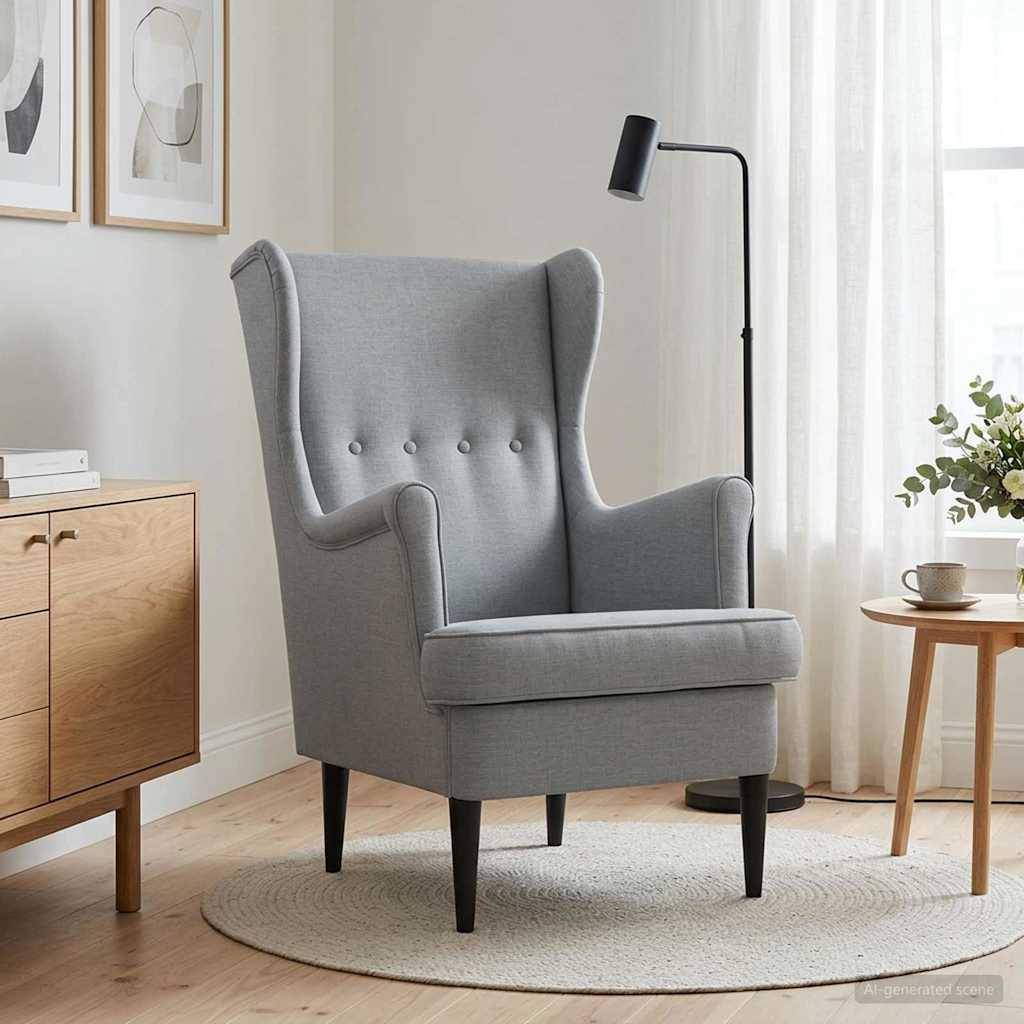 vidaXL Sessel Hellgrau Stoff