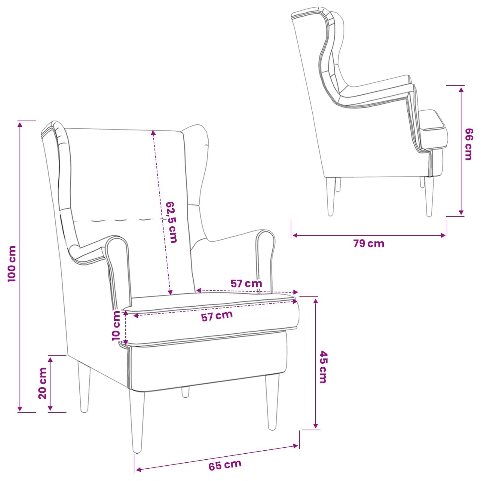 vidaXL Sessel Creme Bouclé