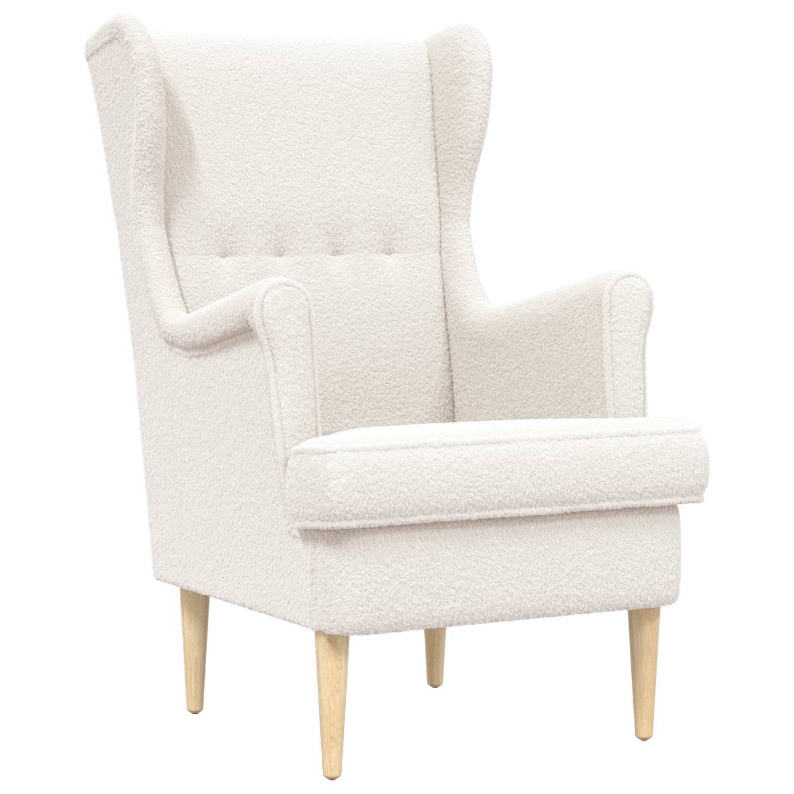 vidaXL Sessel Creme Bouclé