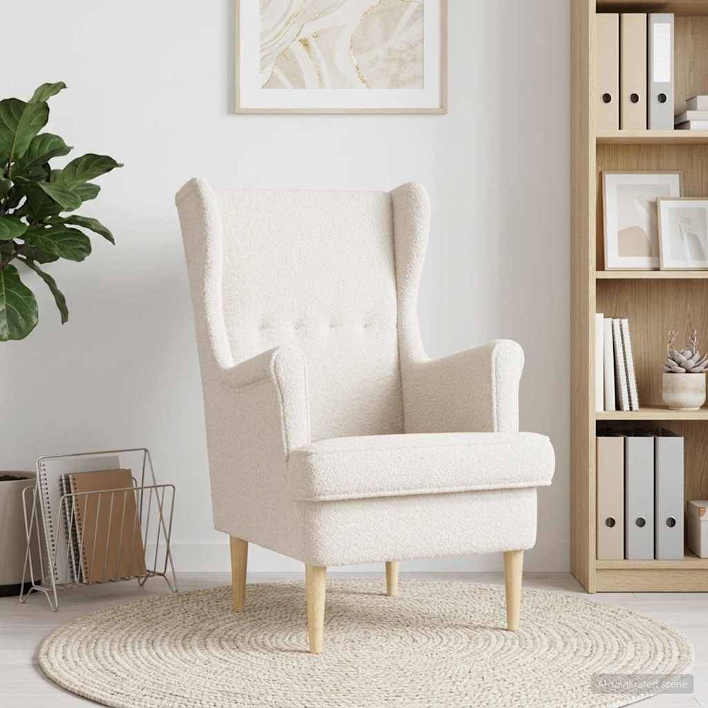 vidaXL Sessel Creme Bouclé