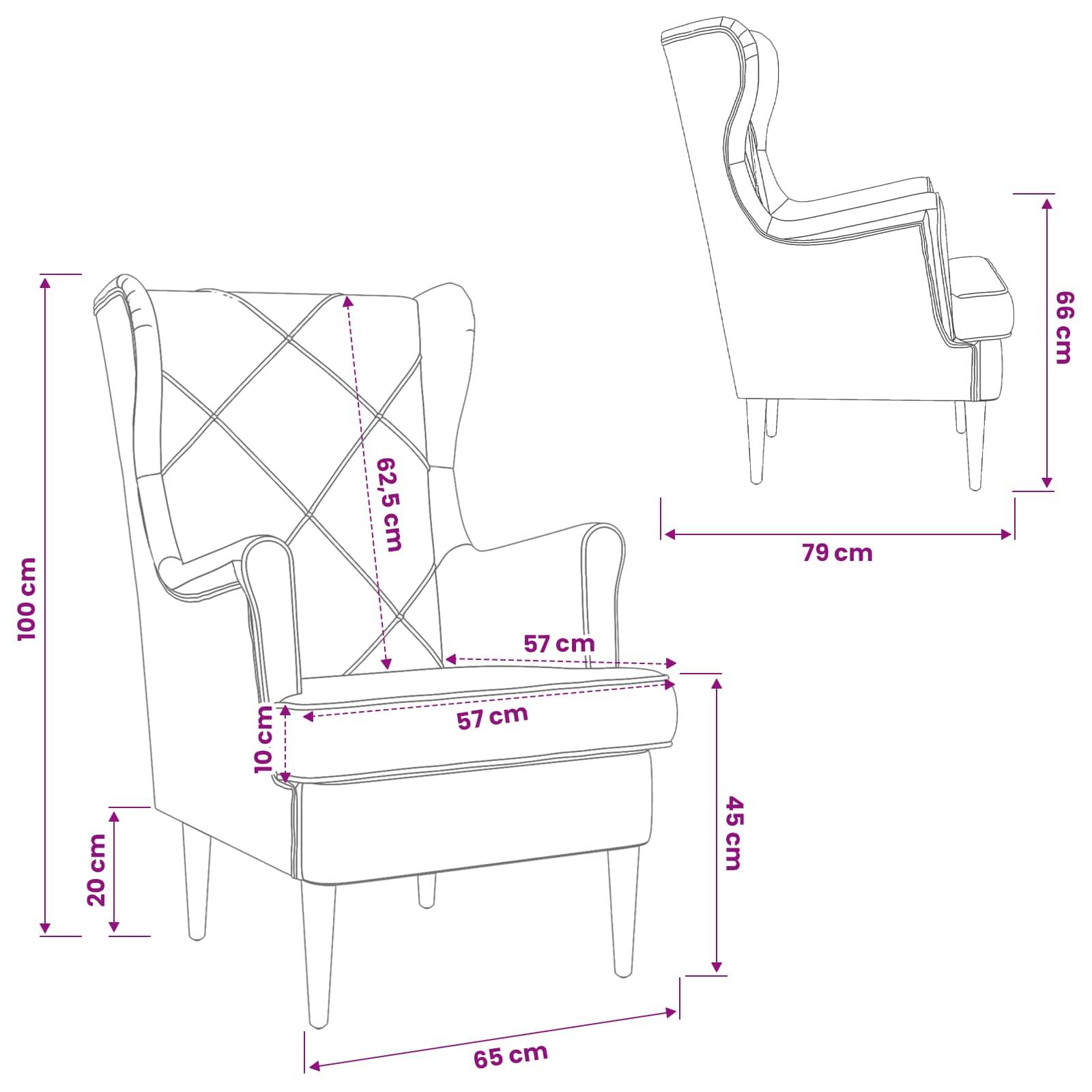 vidaXL Sessel Blau Samt