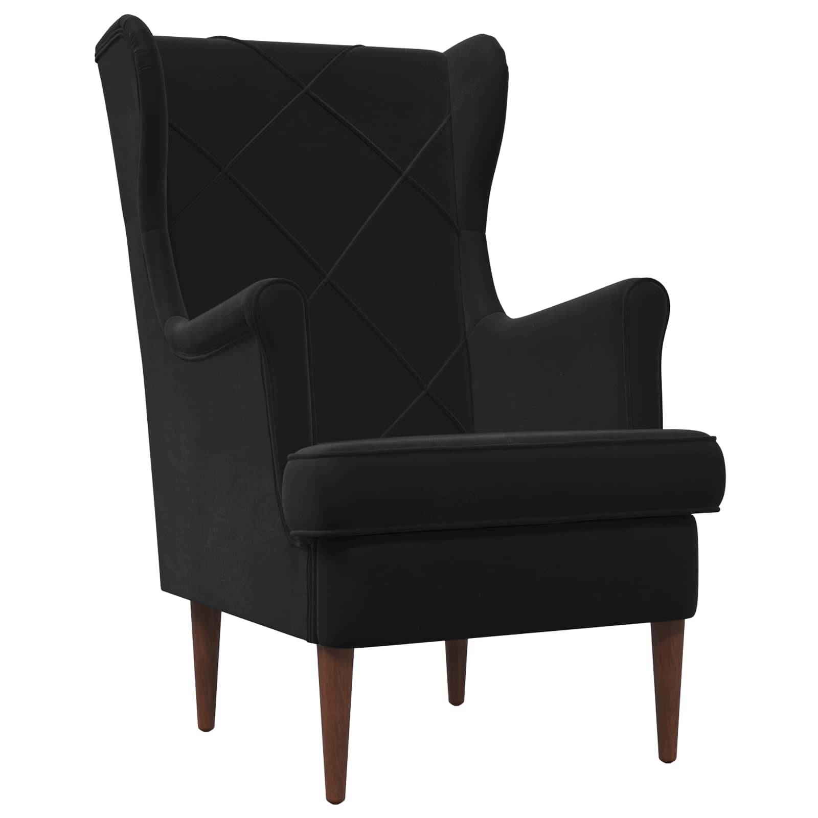 vidaXL Sessel mit Fußhocker 2 stk. Schwarz Samt