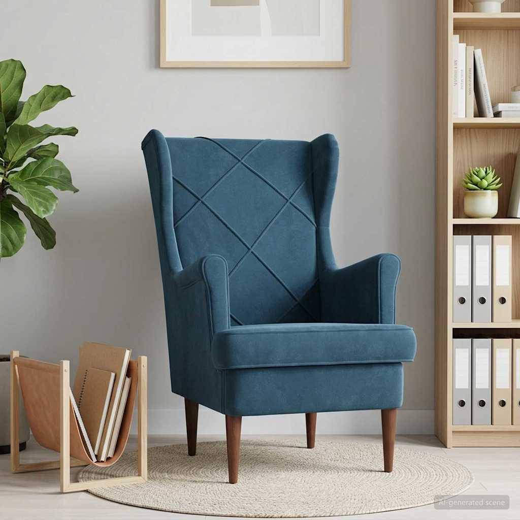 vidaXL Sessel Blau Samt