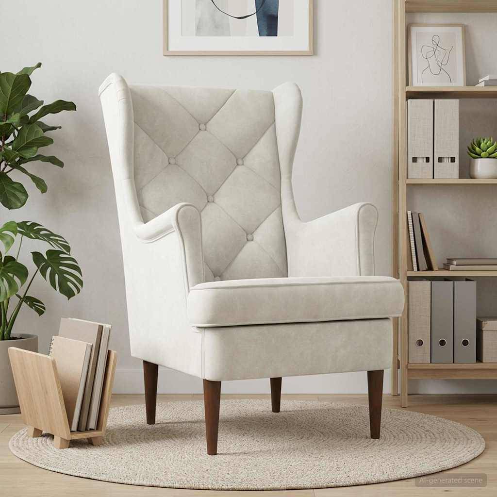 vidaXL Sessel Creme Samt