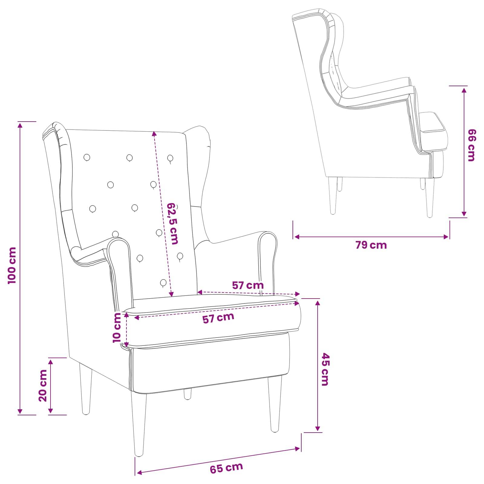 vidaXL Sessel Schwarz Stoff