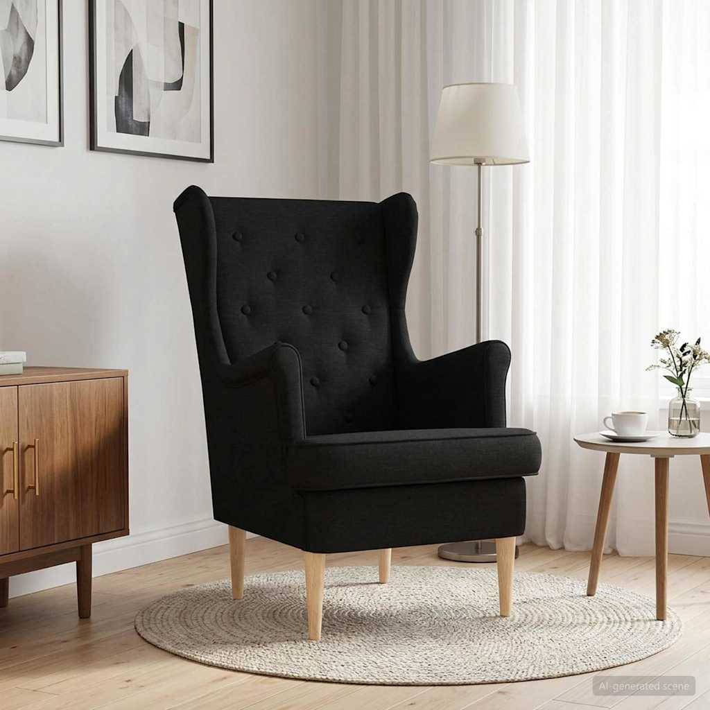 vidaXL Sessel Schwarz Stoff