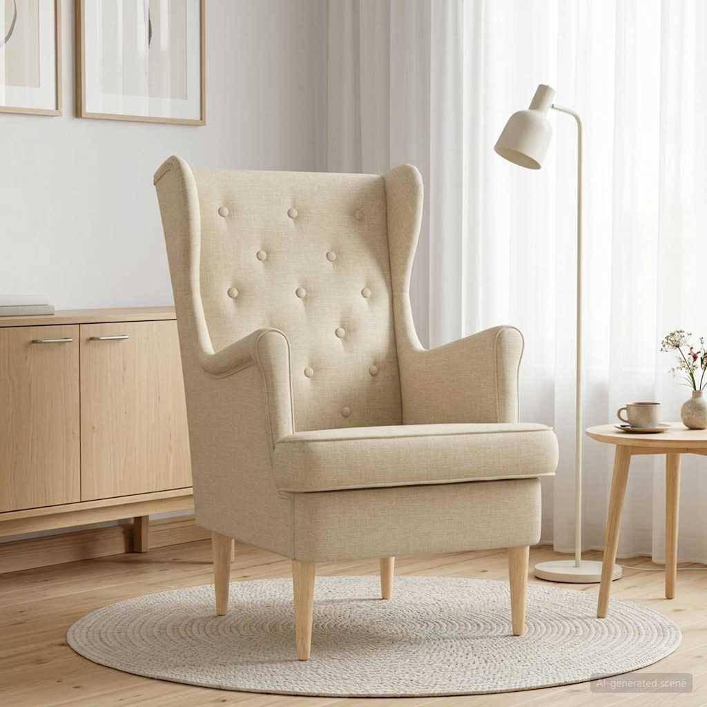 vidaXL Sessel Creme Stoff